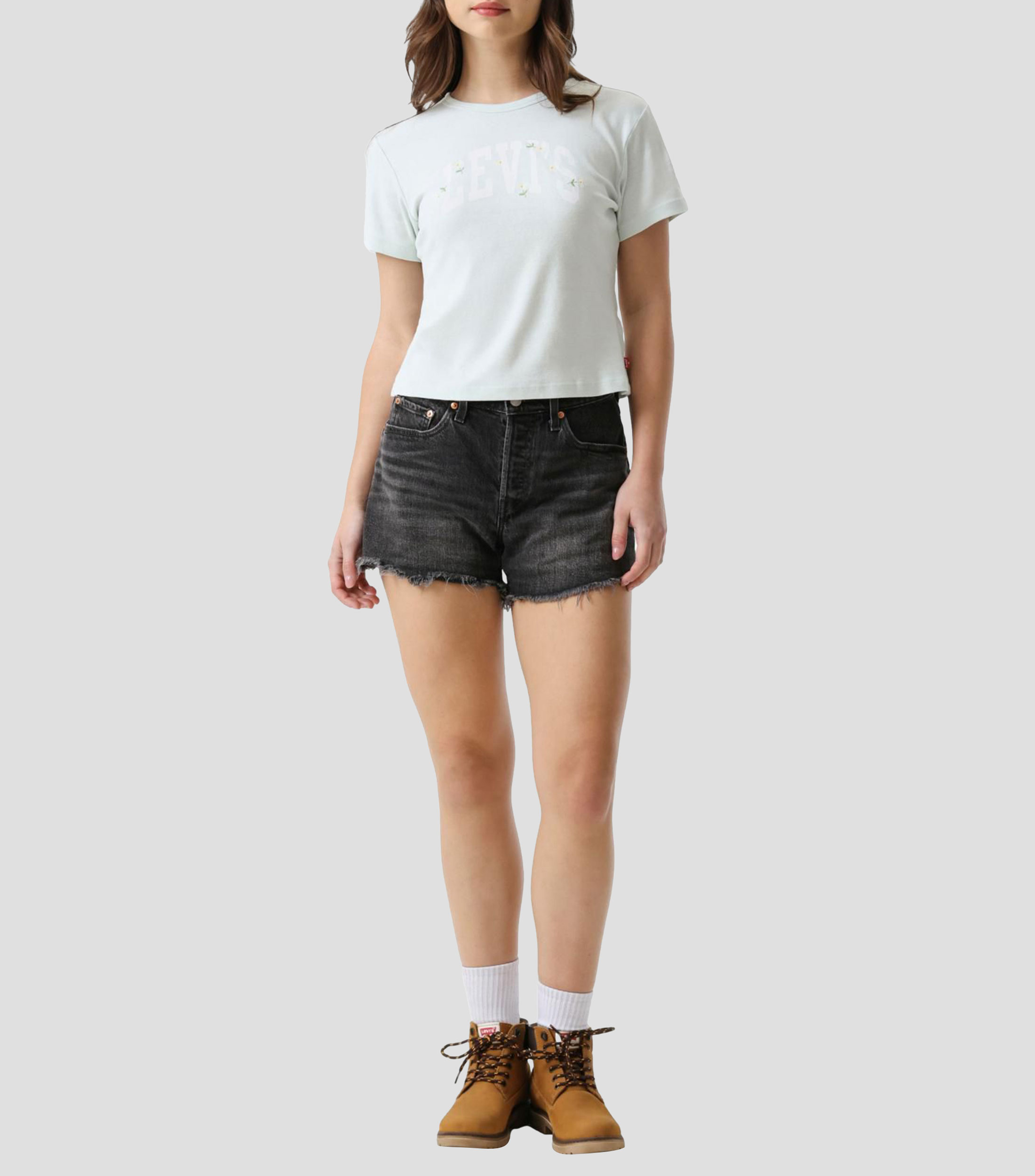 Short de mezclilla liso Mujer