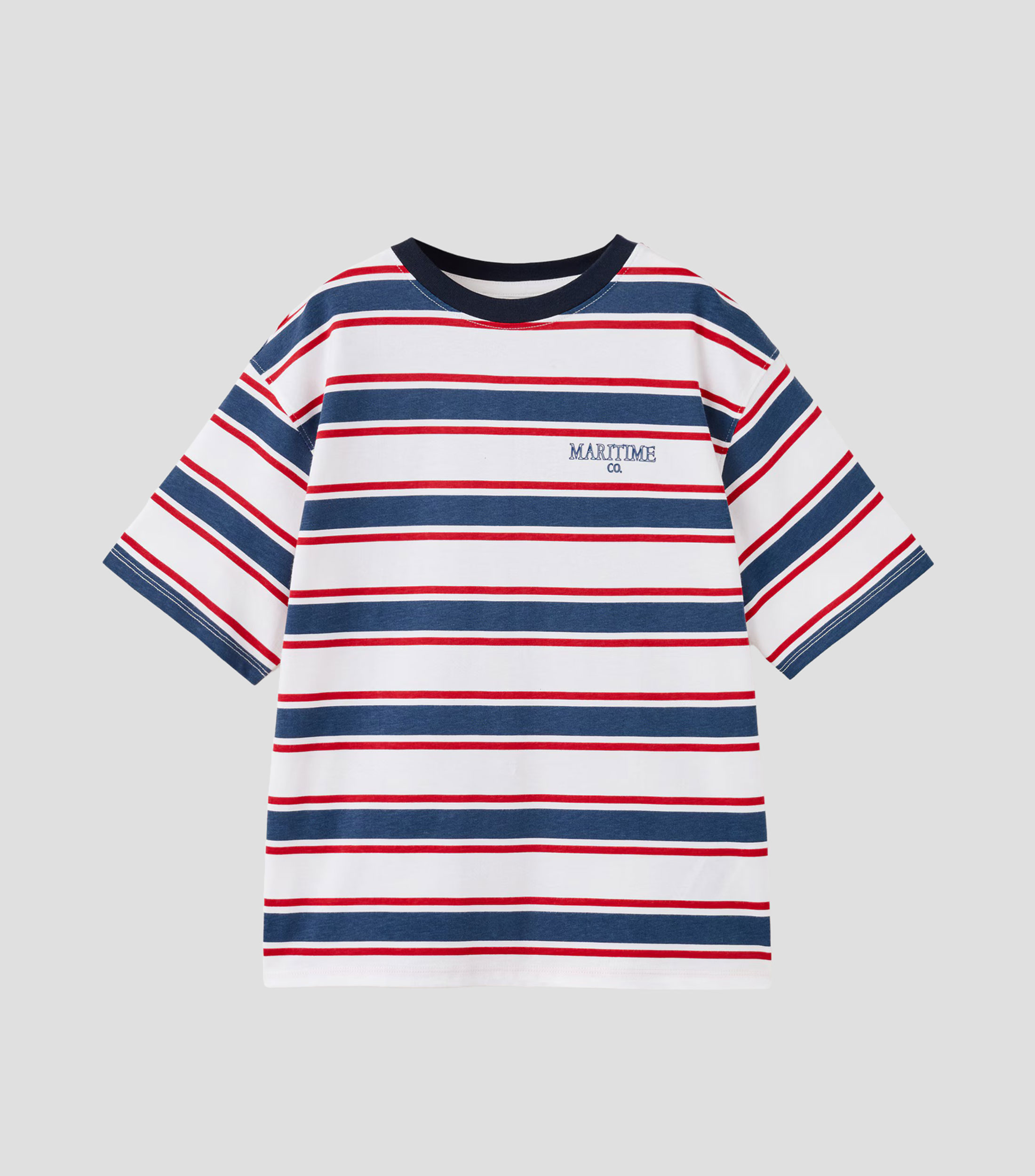Playera cuello redondo manga corta a rayas Niño