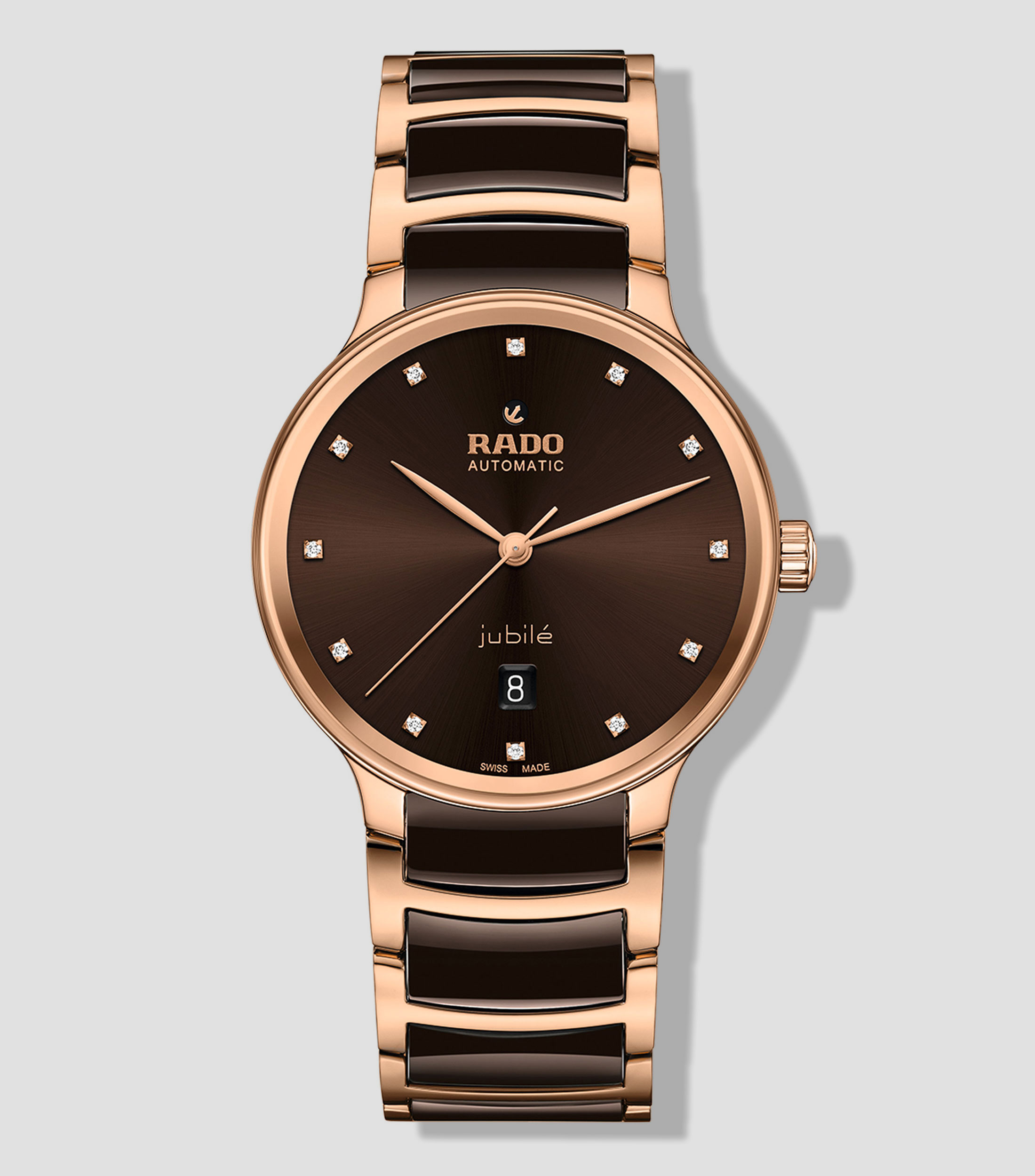 Reloj Unisex Automático Centrix Diamonds Classic Carátula Café