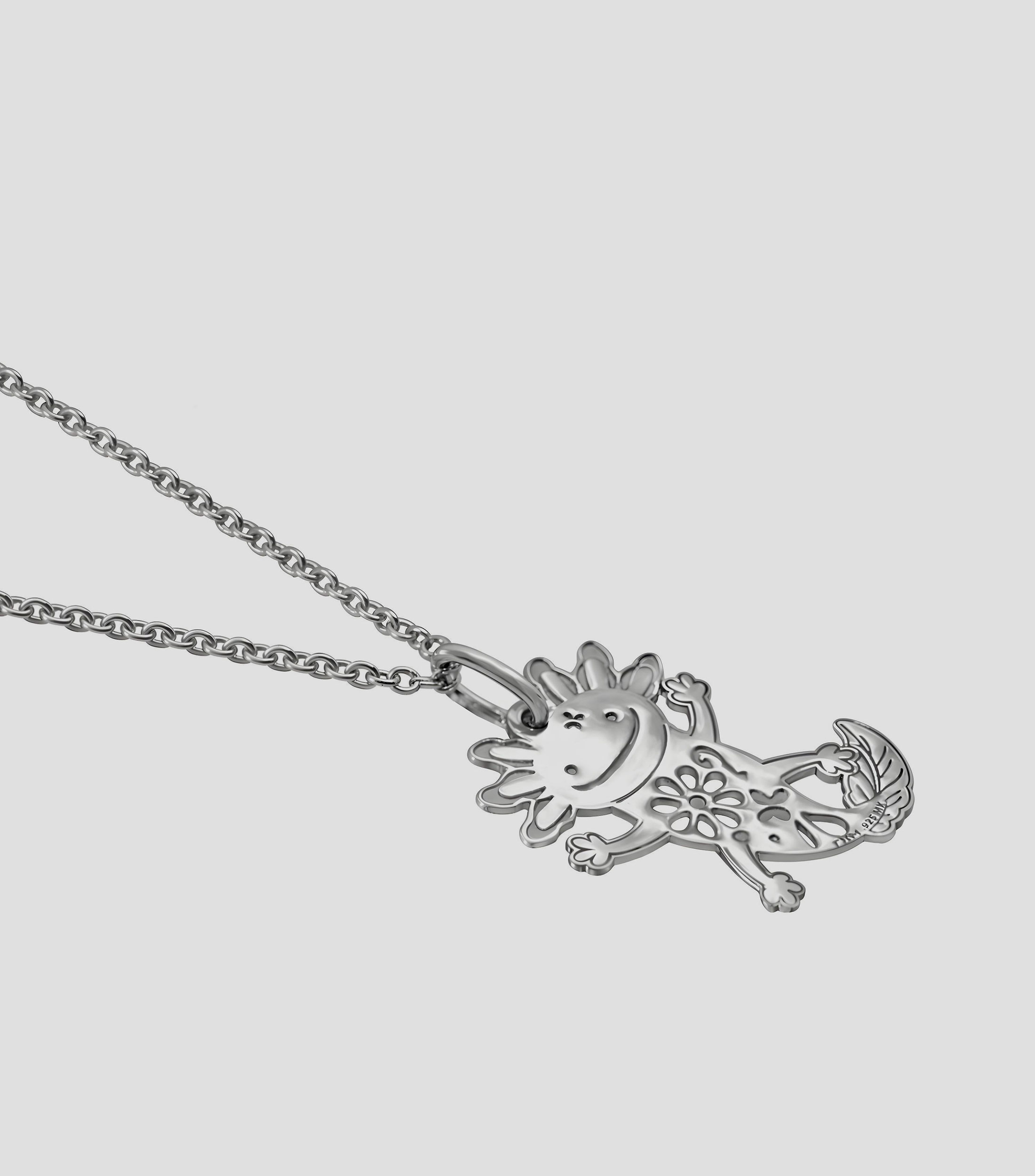 Dije con cadena en plata .925 Ajolote Mexicanizado Mujer