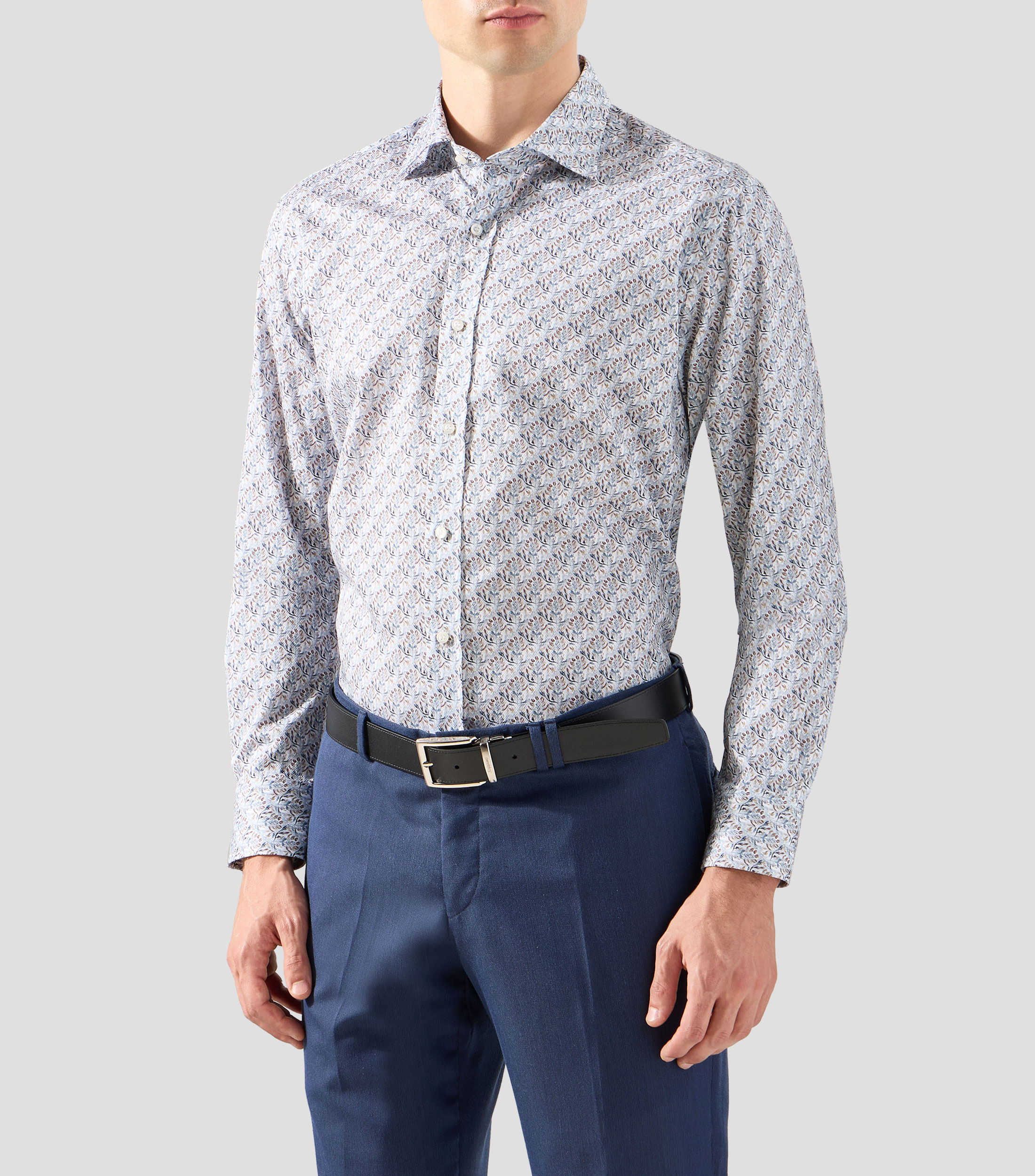 Camisa estampada manga larga Hombre