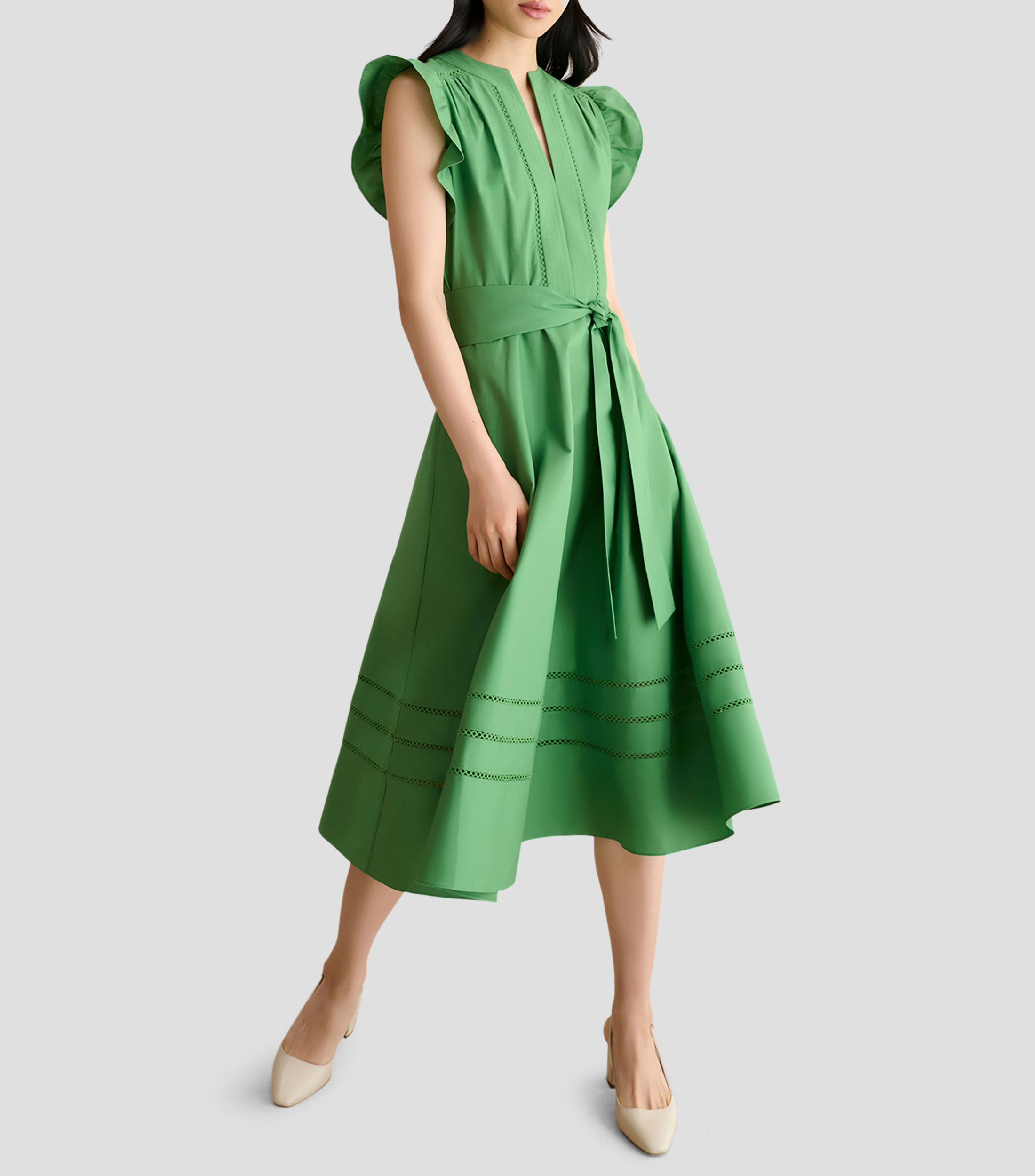 Vestido midi liso Mujer