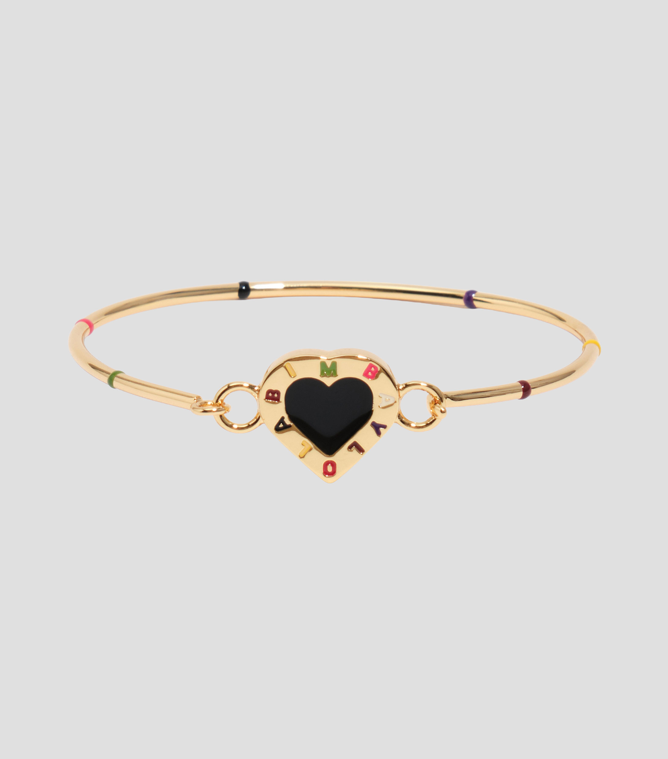 Pulsera rígida logo corazón negro Mujer