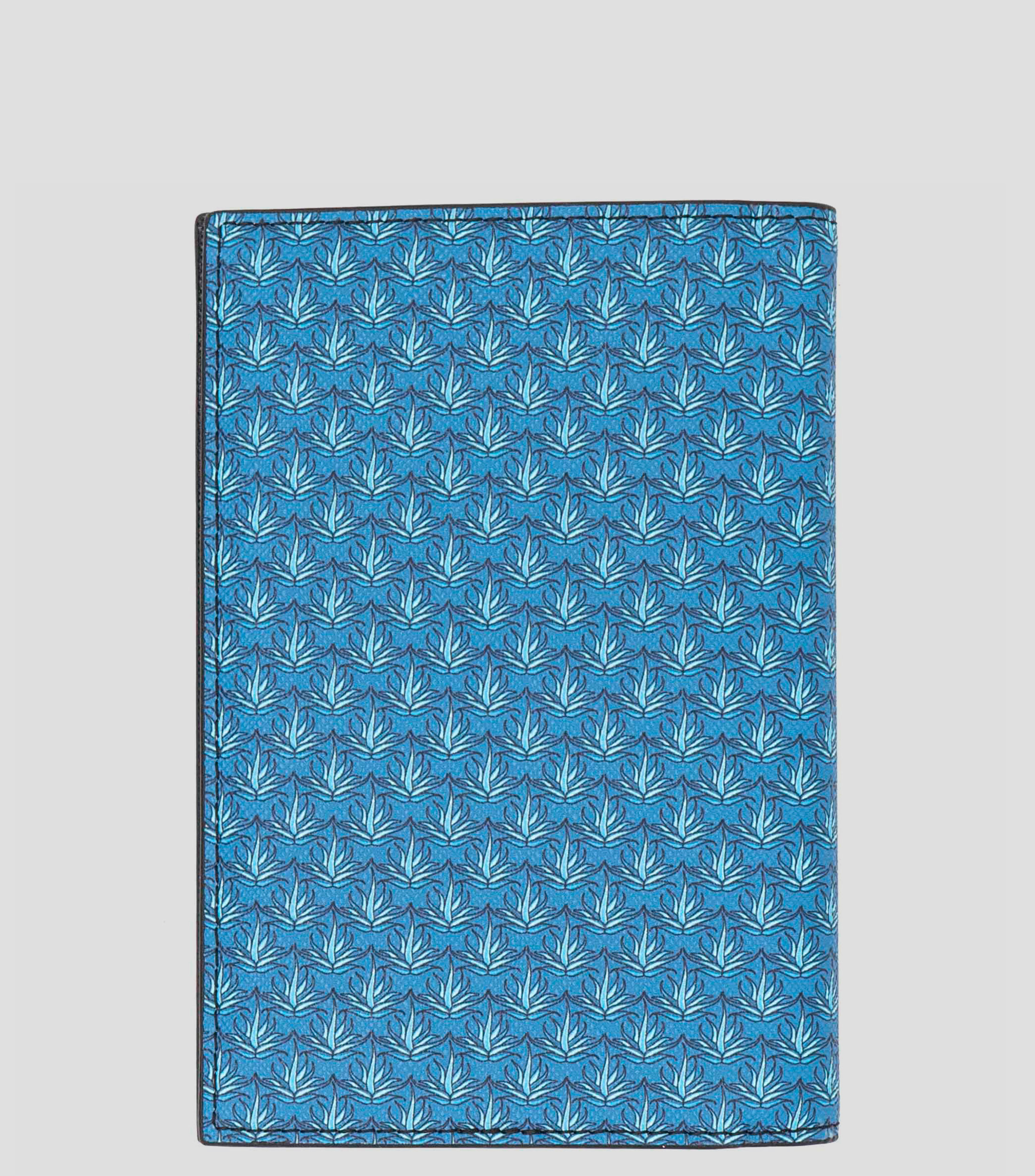 Porta Pasaporte azul con agaves Hombre