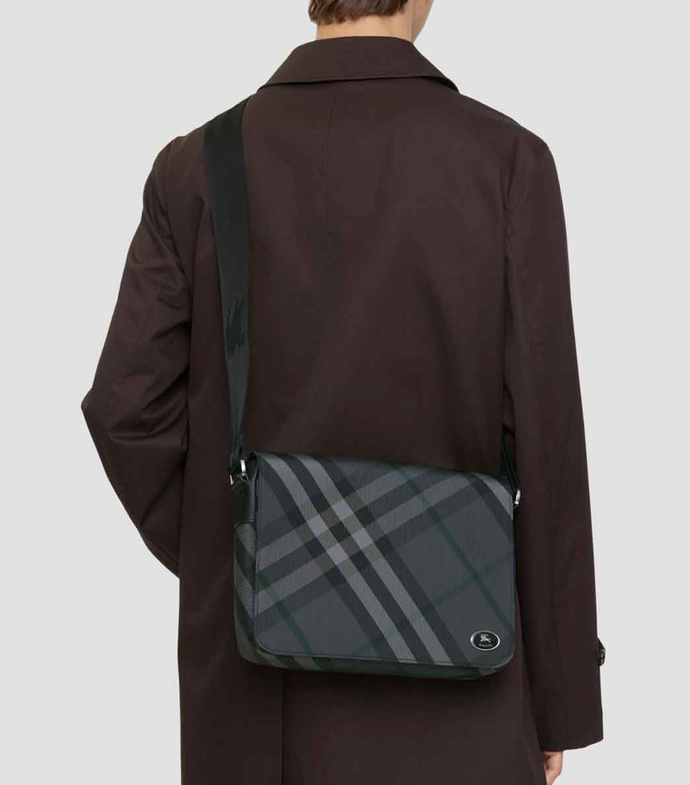 Bolso messenger con cuadros Hombre
