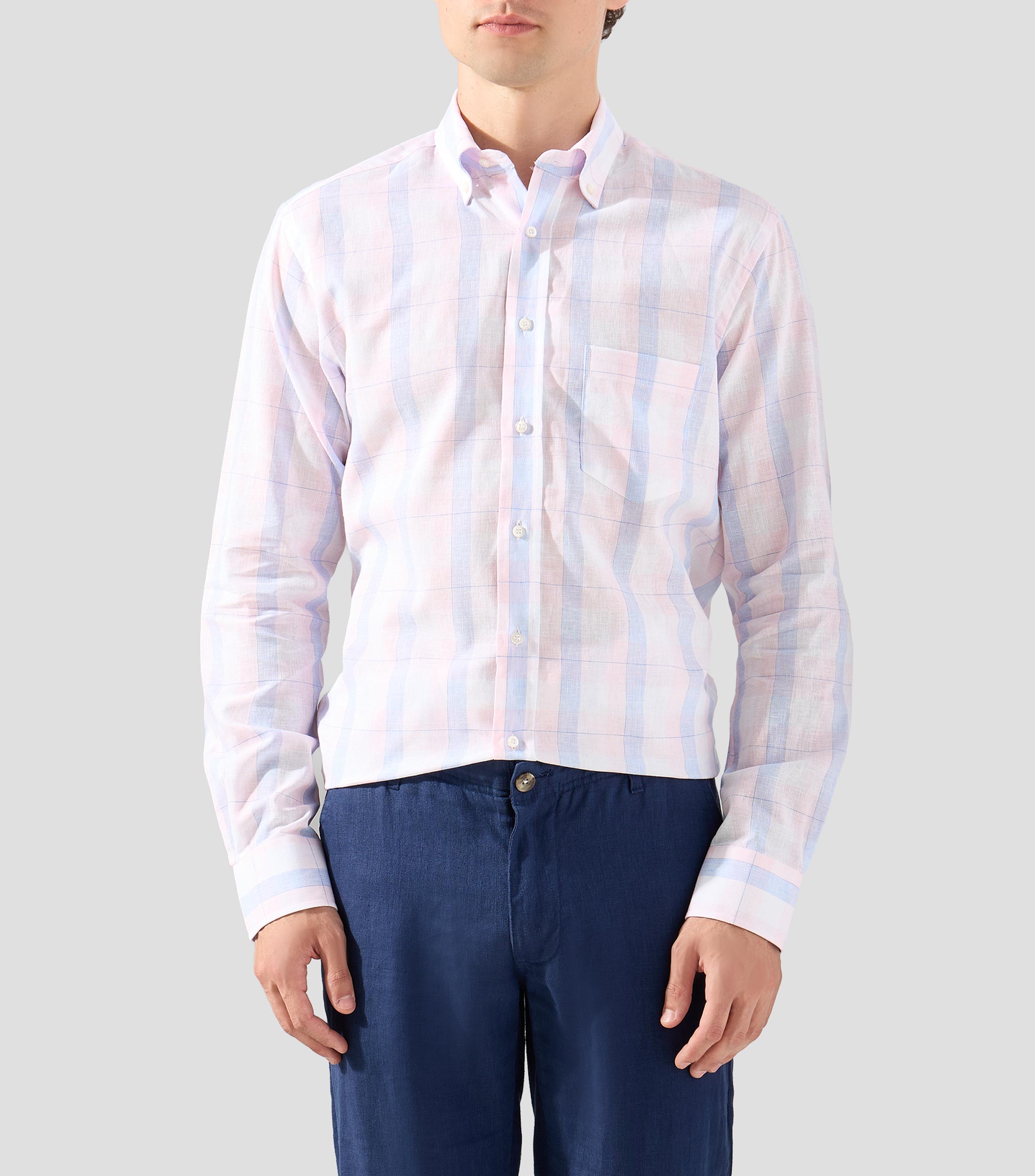 Camisa de cuadros manga larga Hombre