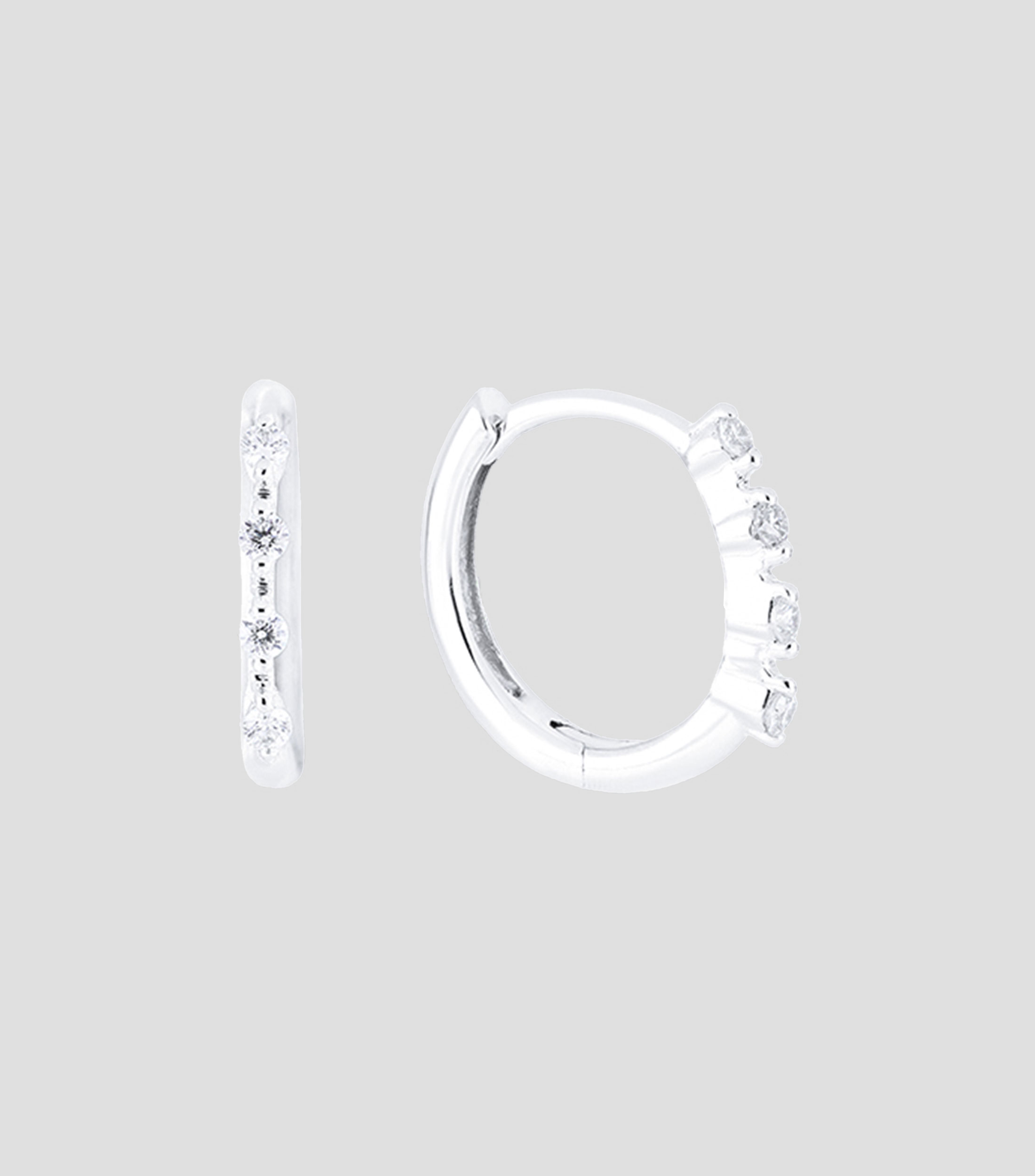 Arracadas en Oro blanco 18 kilates con diamantes Mujer