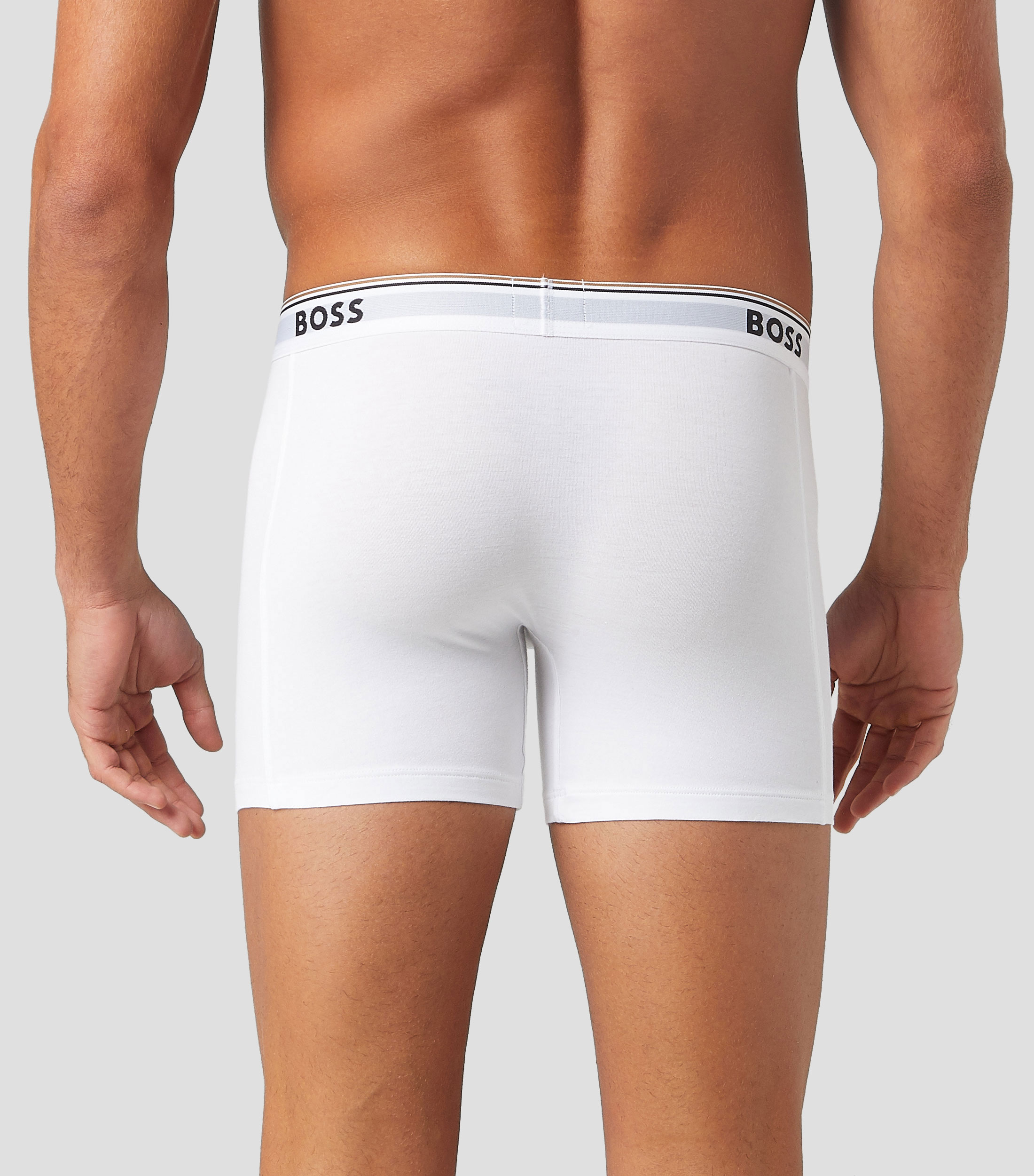 Paquete de tres calzoncillos boxer con logos en algodon elastico Hombre