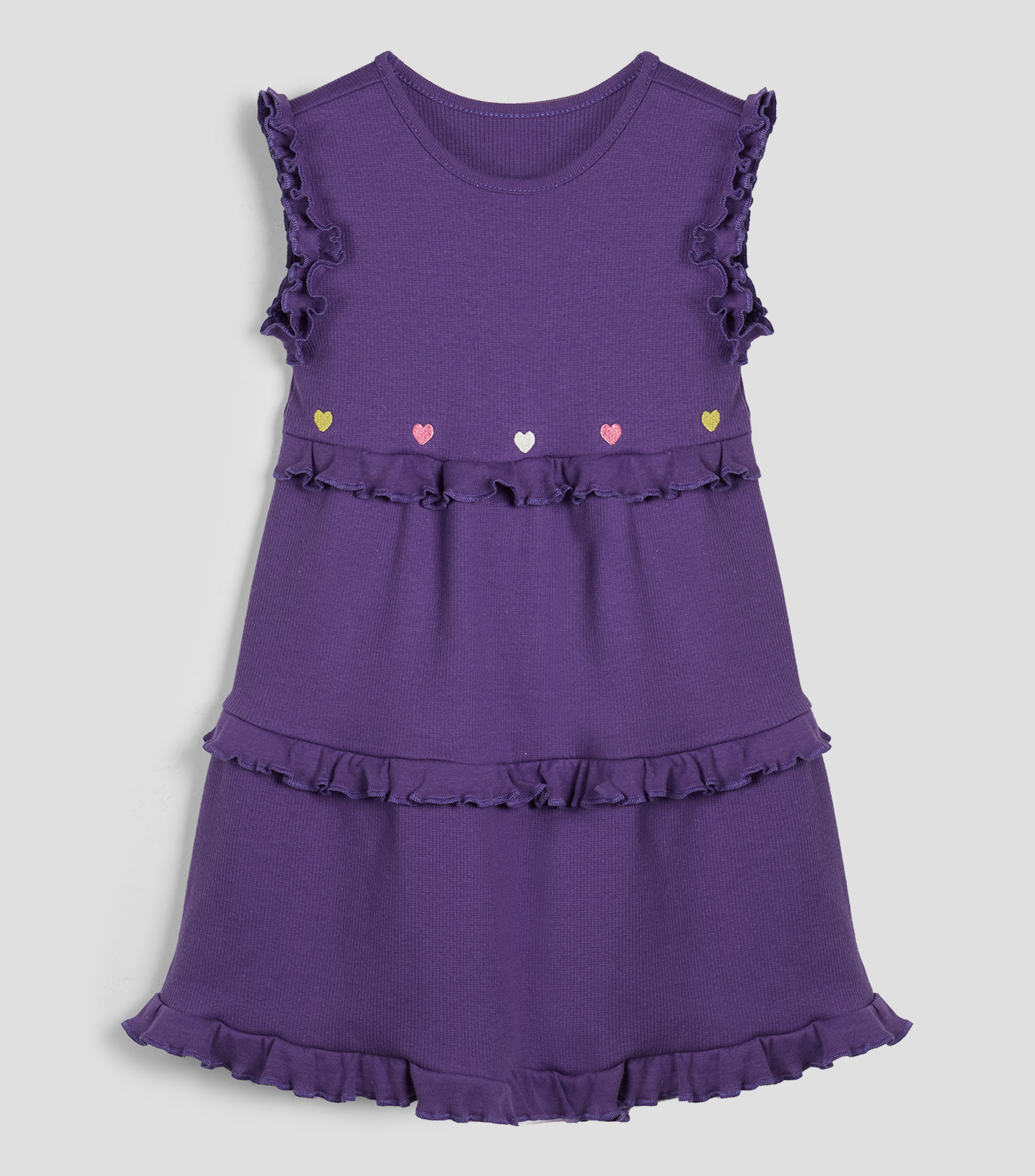 Vestido con olanes liso Niña