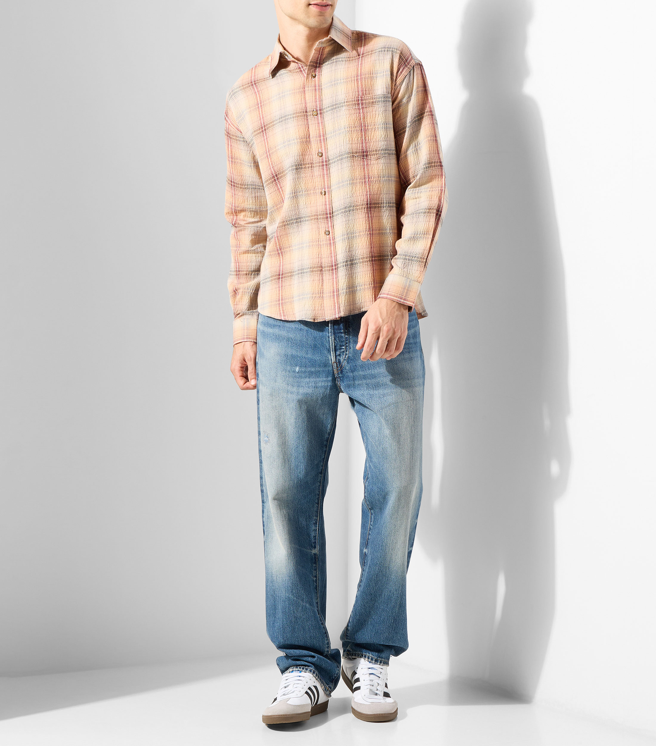 Camisa cuadros manga larga Hombre