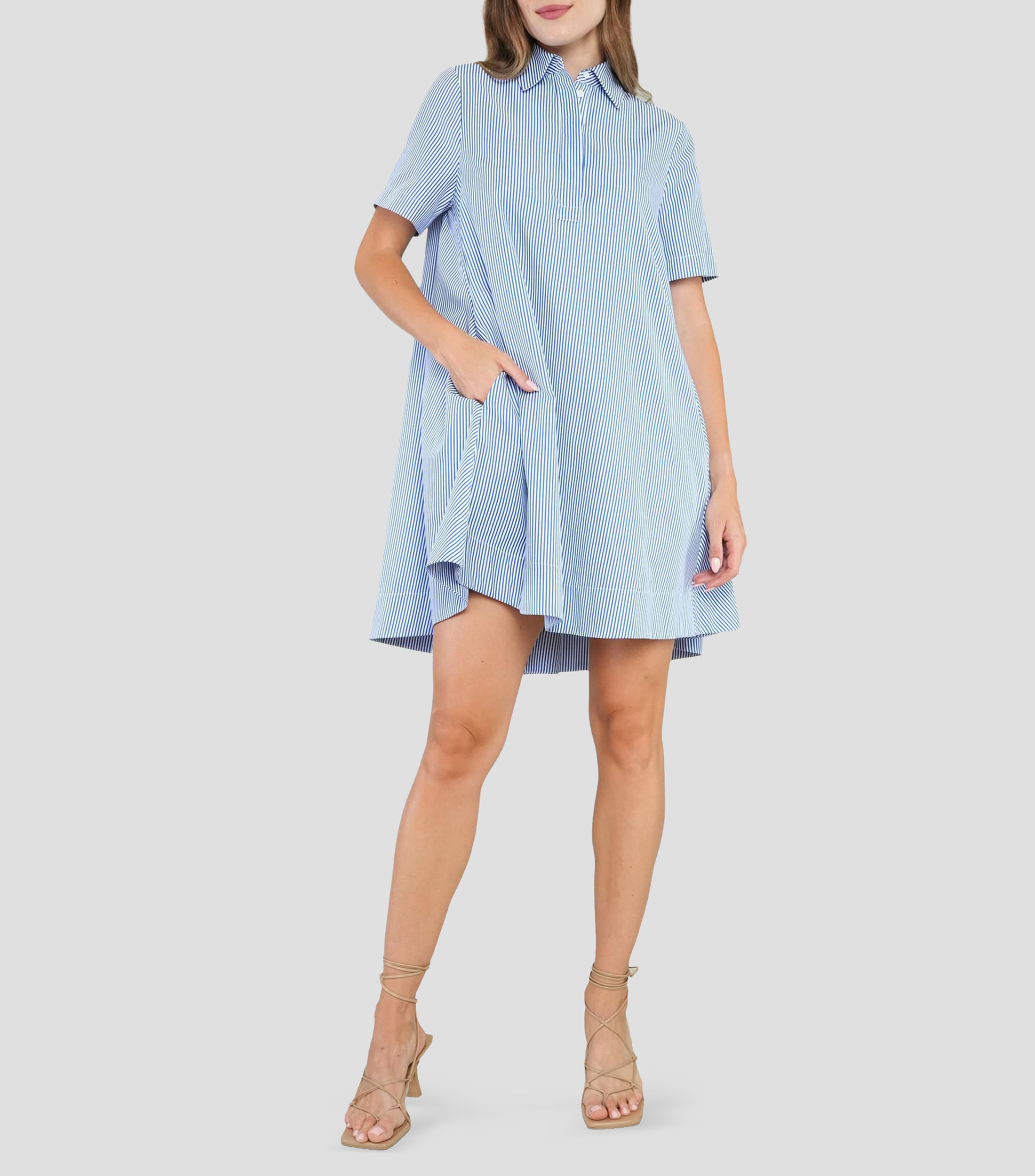Vestido mini con líneas Mujer