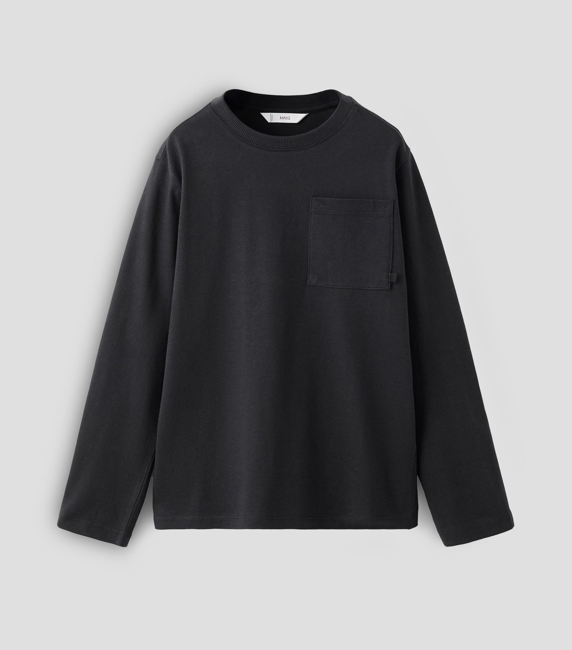 Playera cuello redondo manga larga liso Niño