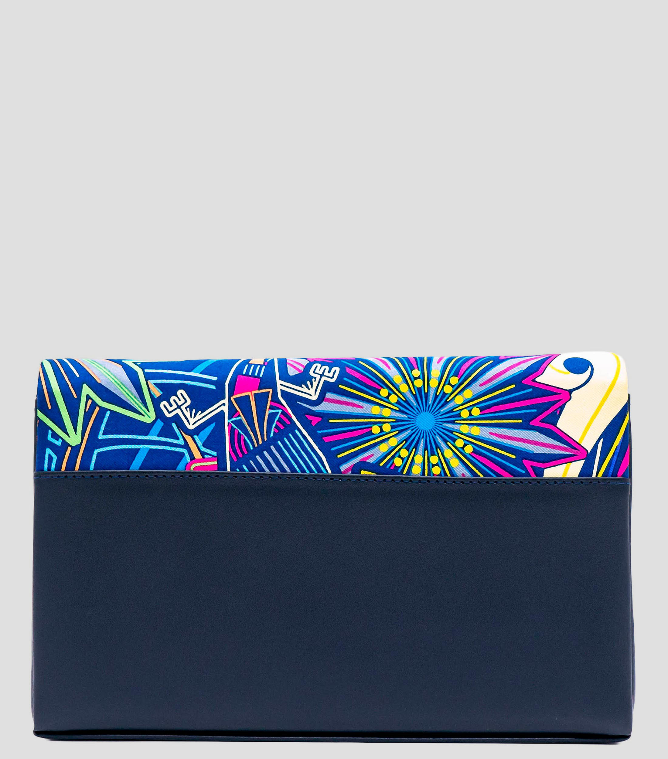 Bolso clutch Azul en piel Hook estampado Mujer