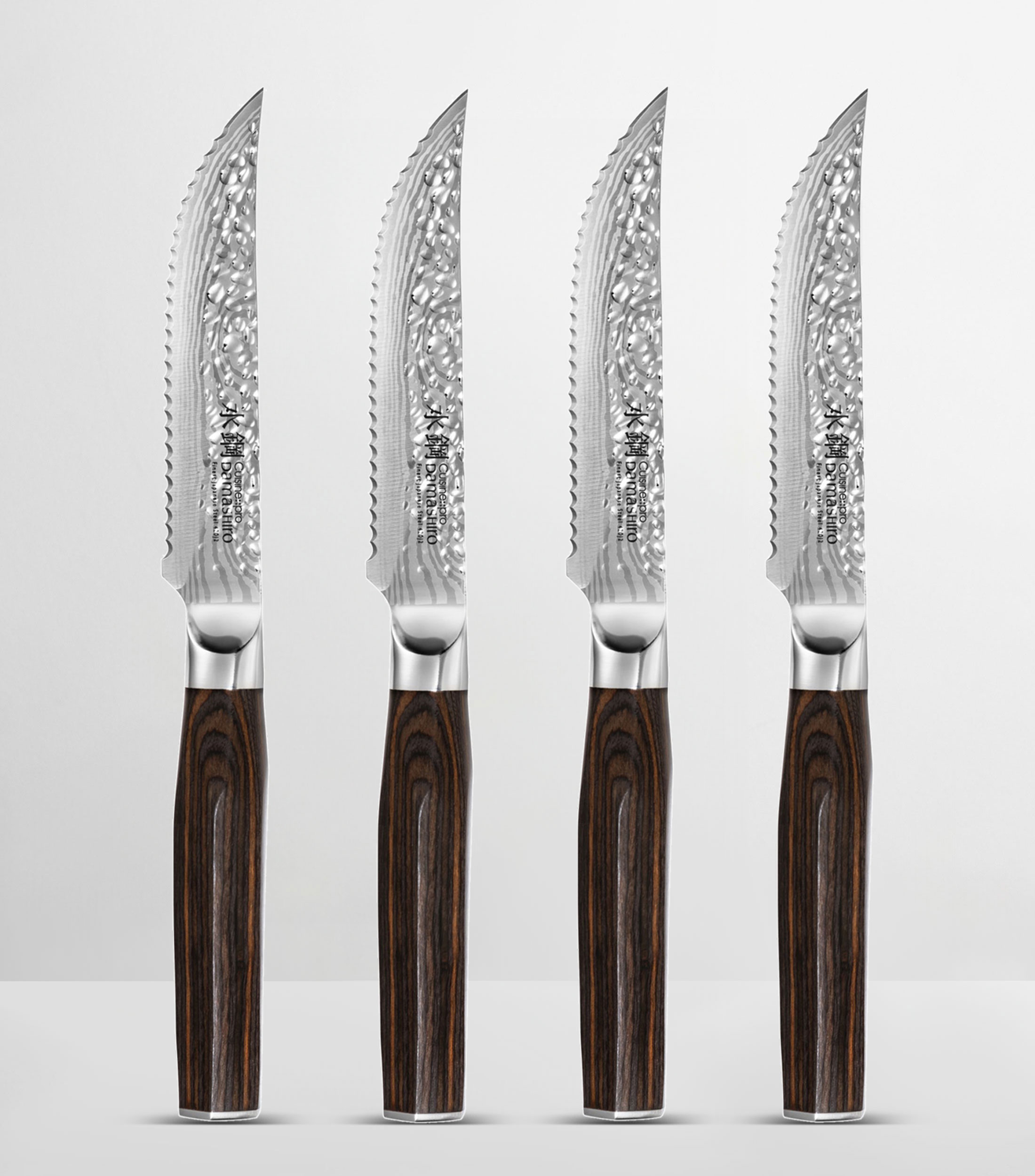 Set de cuchillos 4 piezas para carne Emperor en acero inoxidable