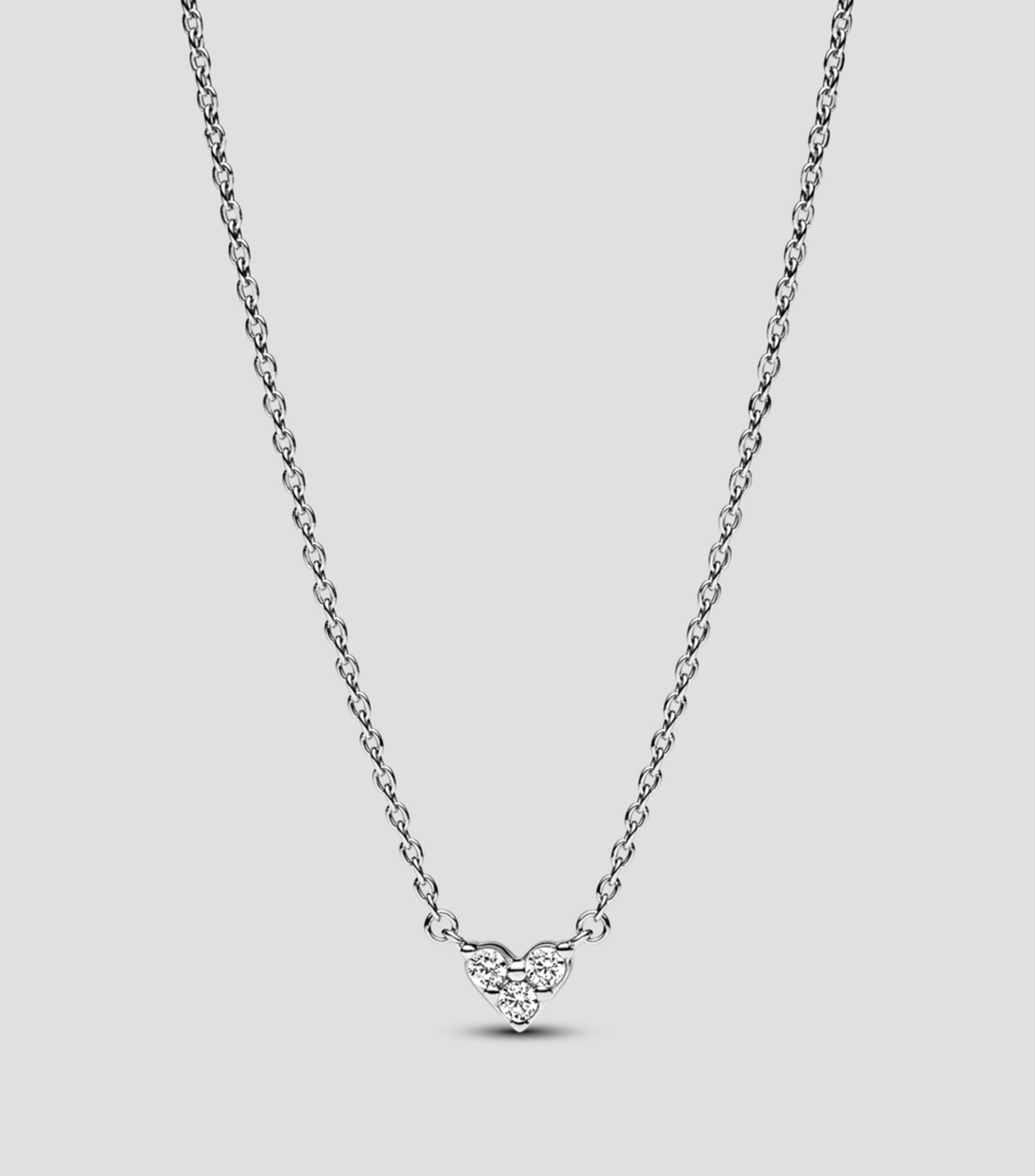 Collar en plata Corazón triple Pandora Timeless con circonia cúbica Mujer