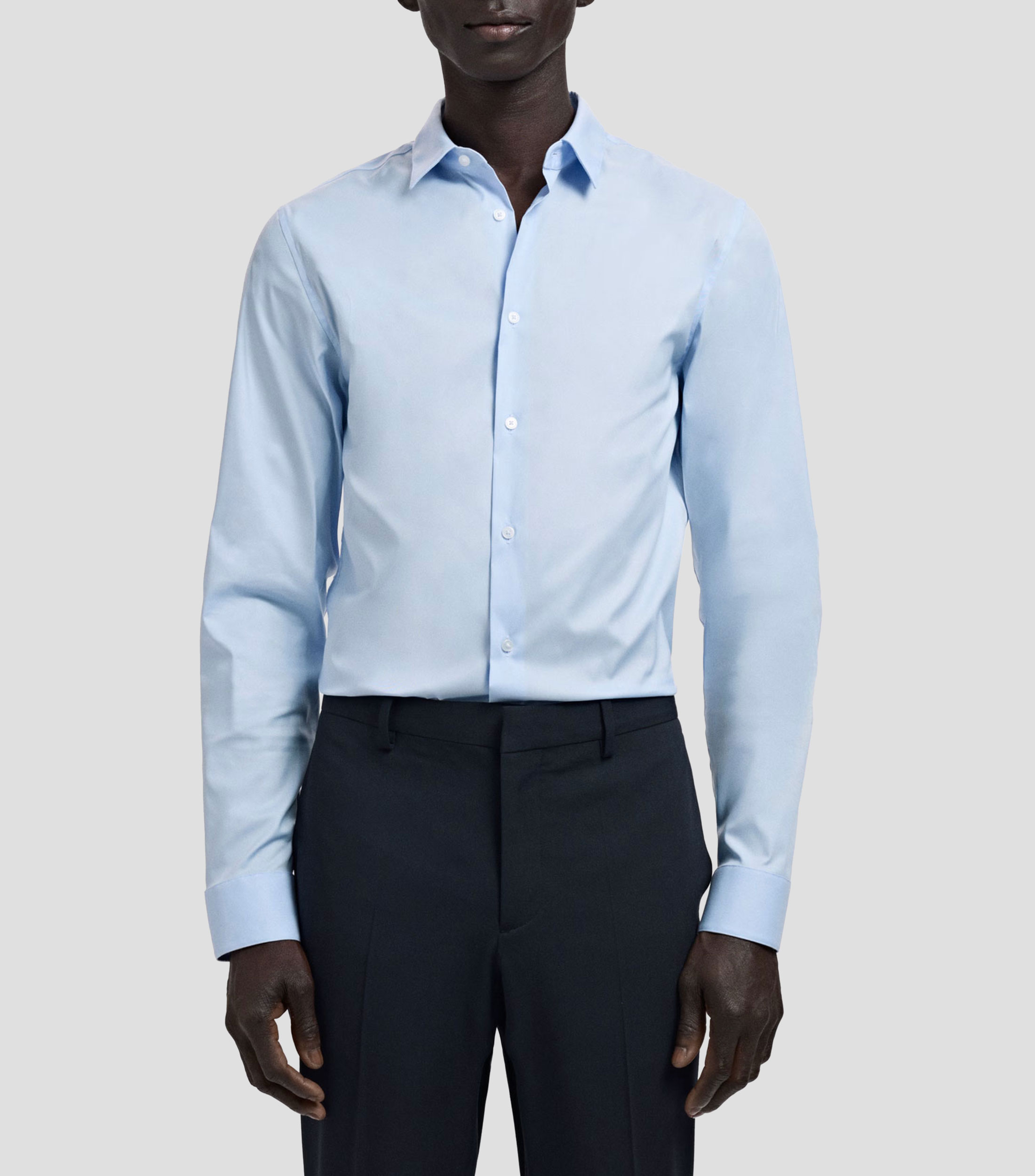 Camisa lisa manga larga Hombre