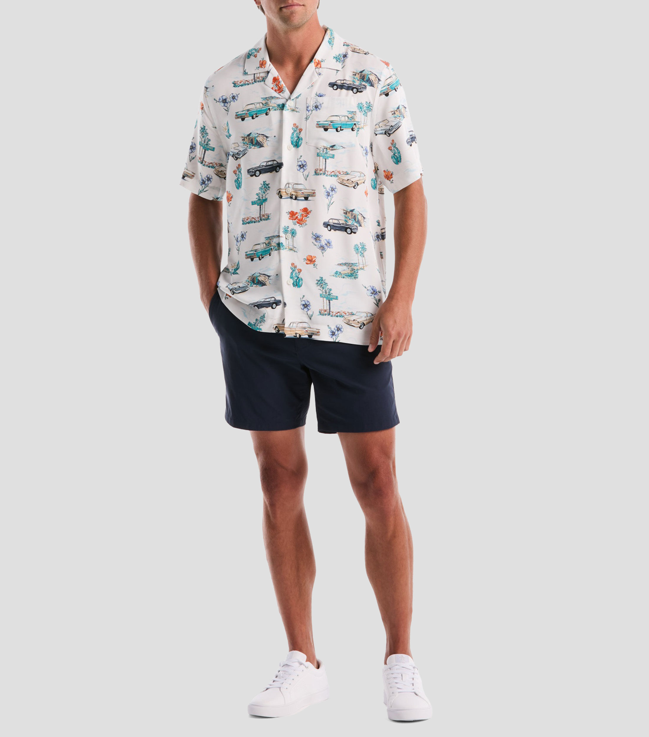 Camisa con estampado manga corta Hombre