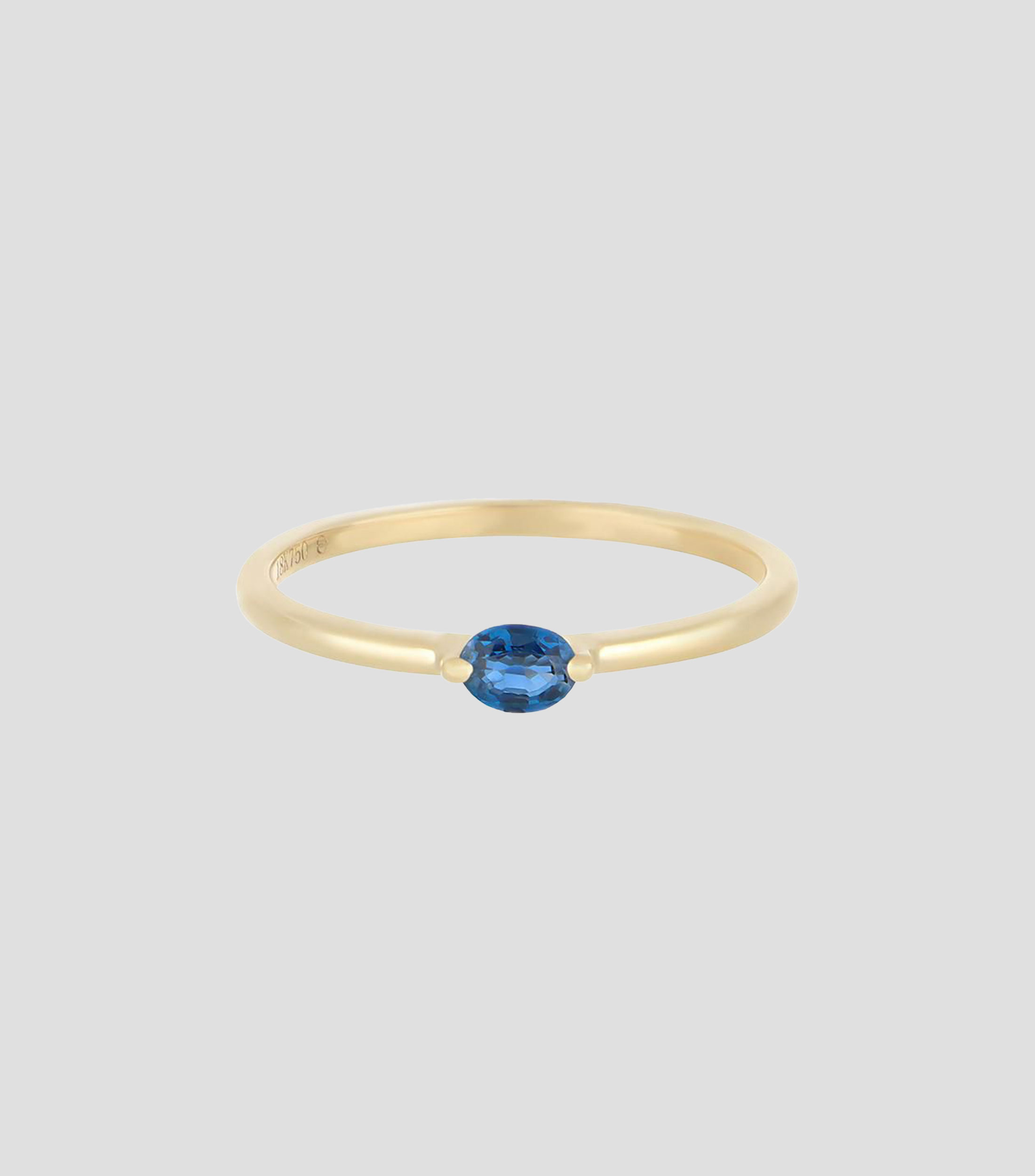 Anillo en Oro de 18 Kilates con Zafiro Mujer