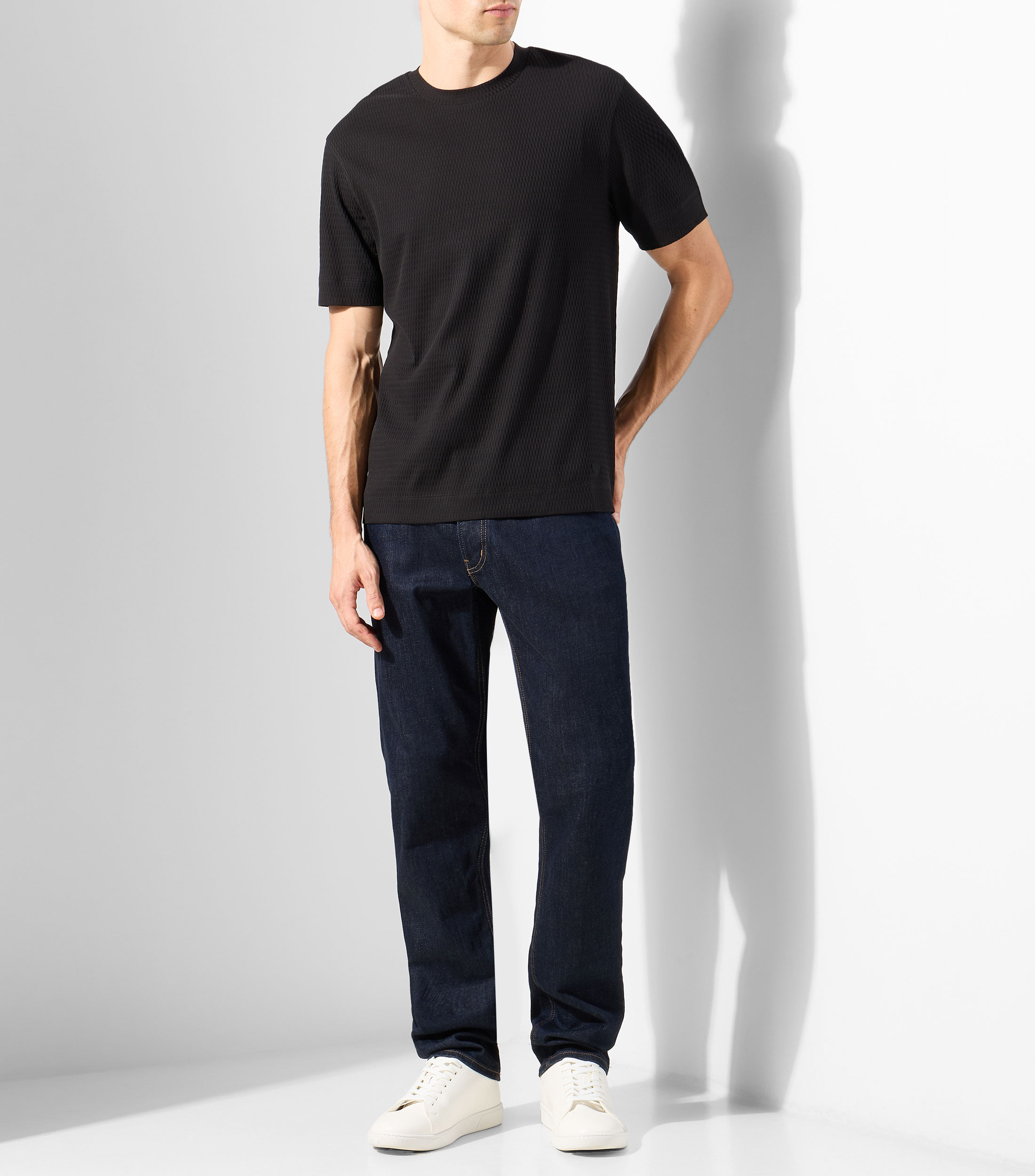 Playera cuello redondo manga corta sólida Hombre