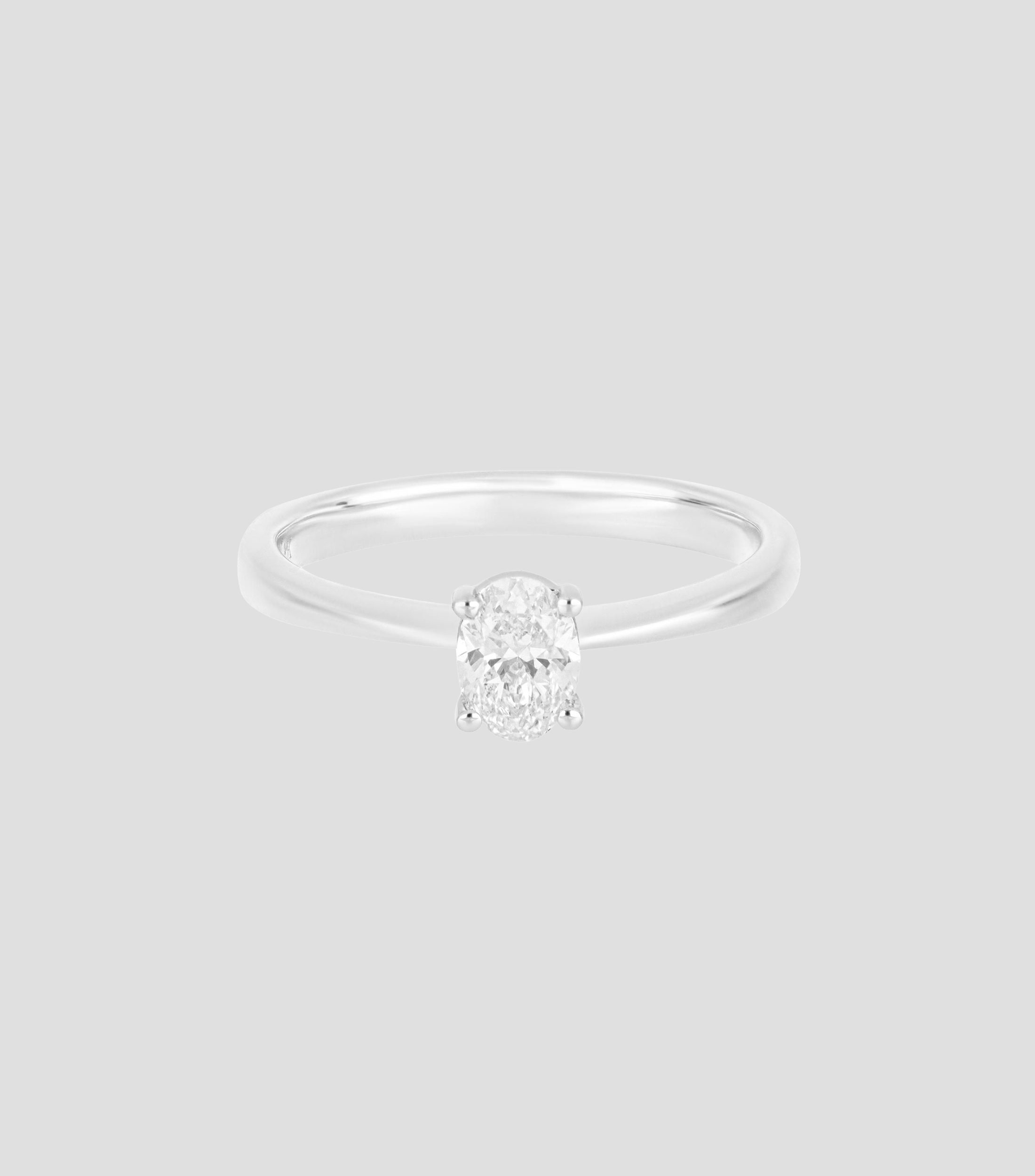 Anillo de compromiso en Oro blanco de 18 Kilates con diamante Mujer