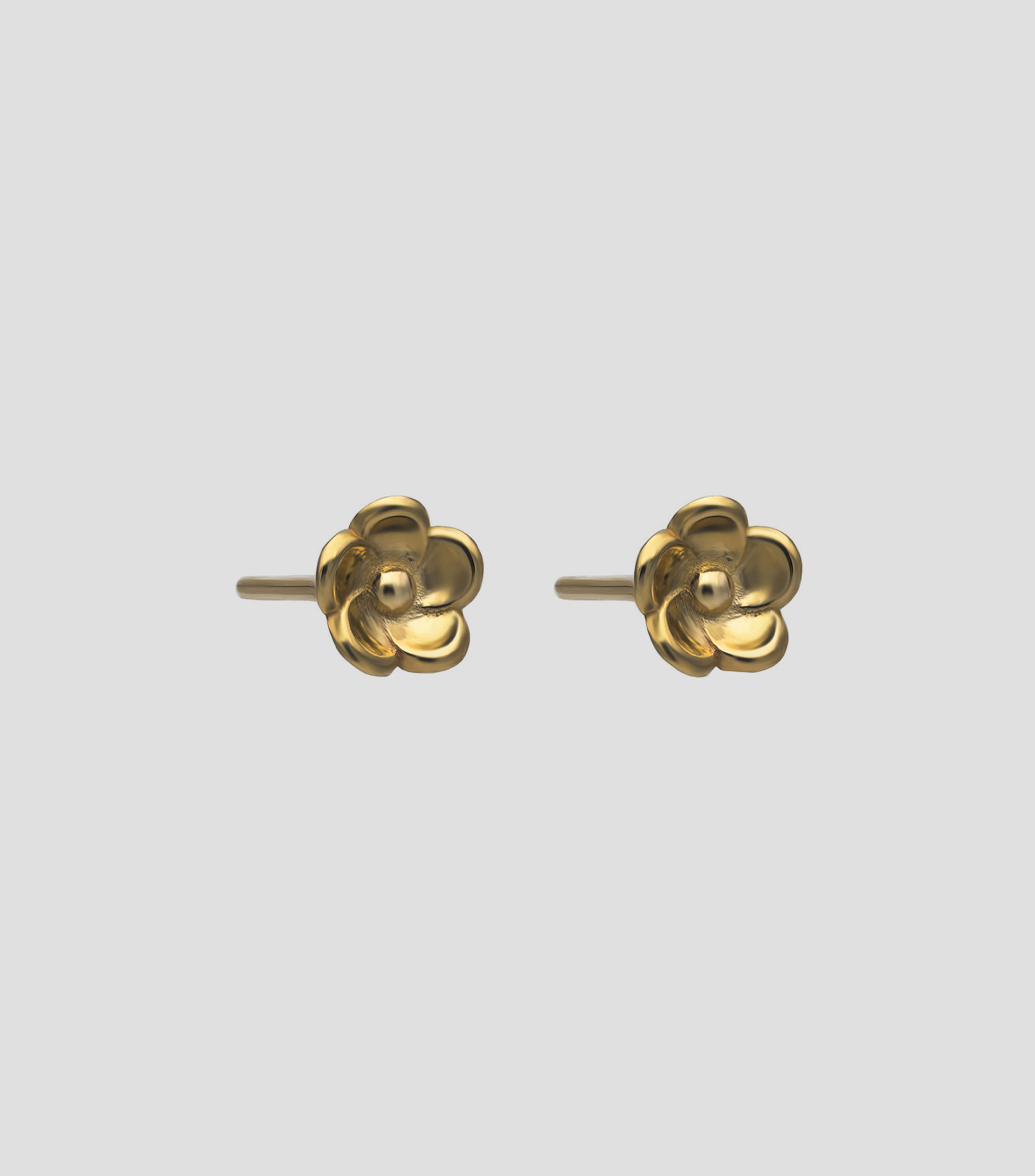 Aretes tipo broquel en oro 14 kilates en forma de flor Mujer