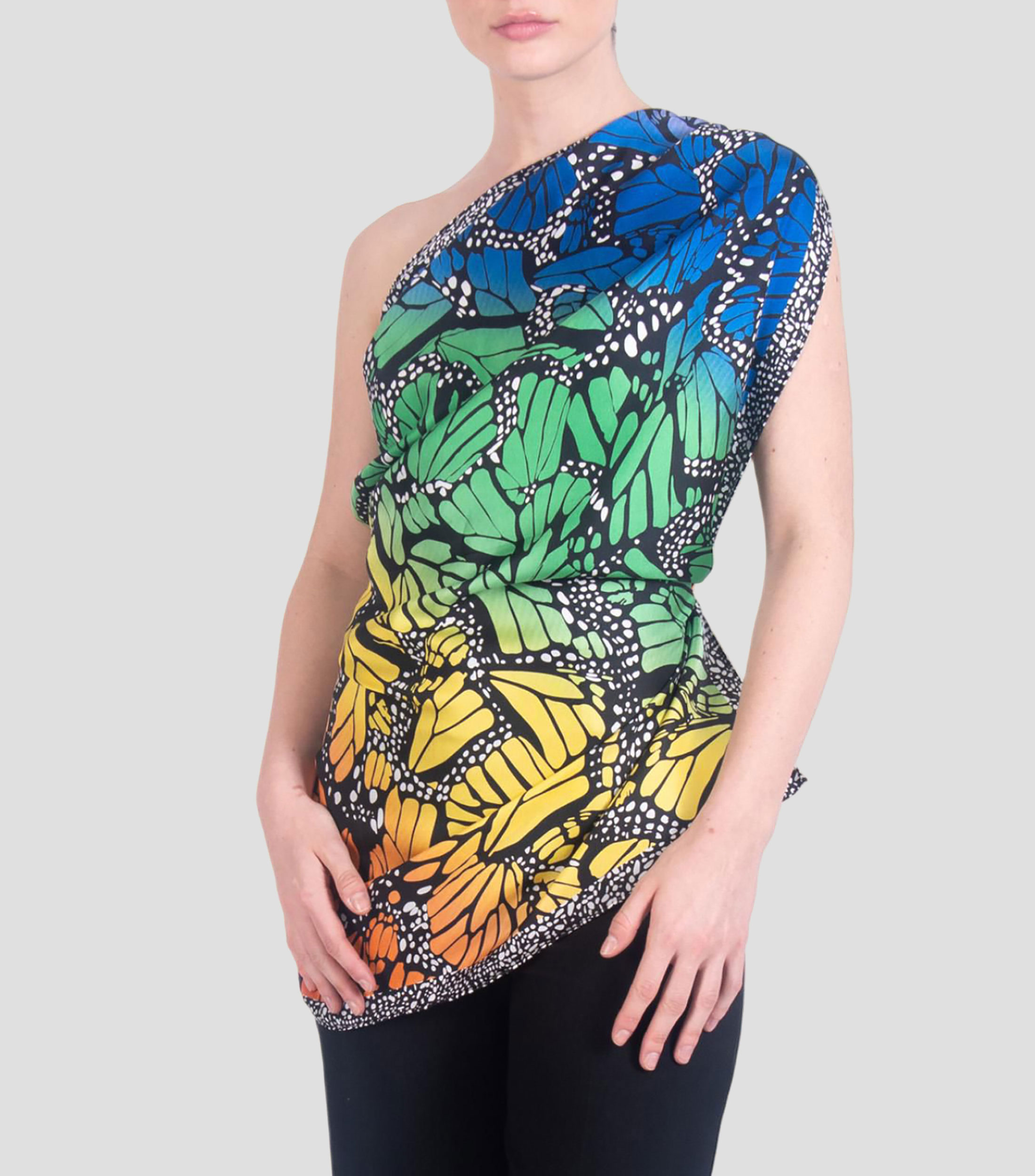 Mascada de seda estampada Mujer