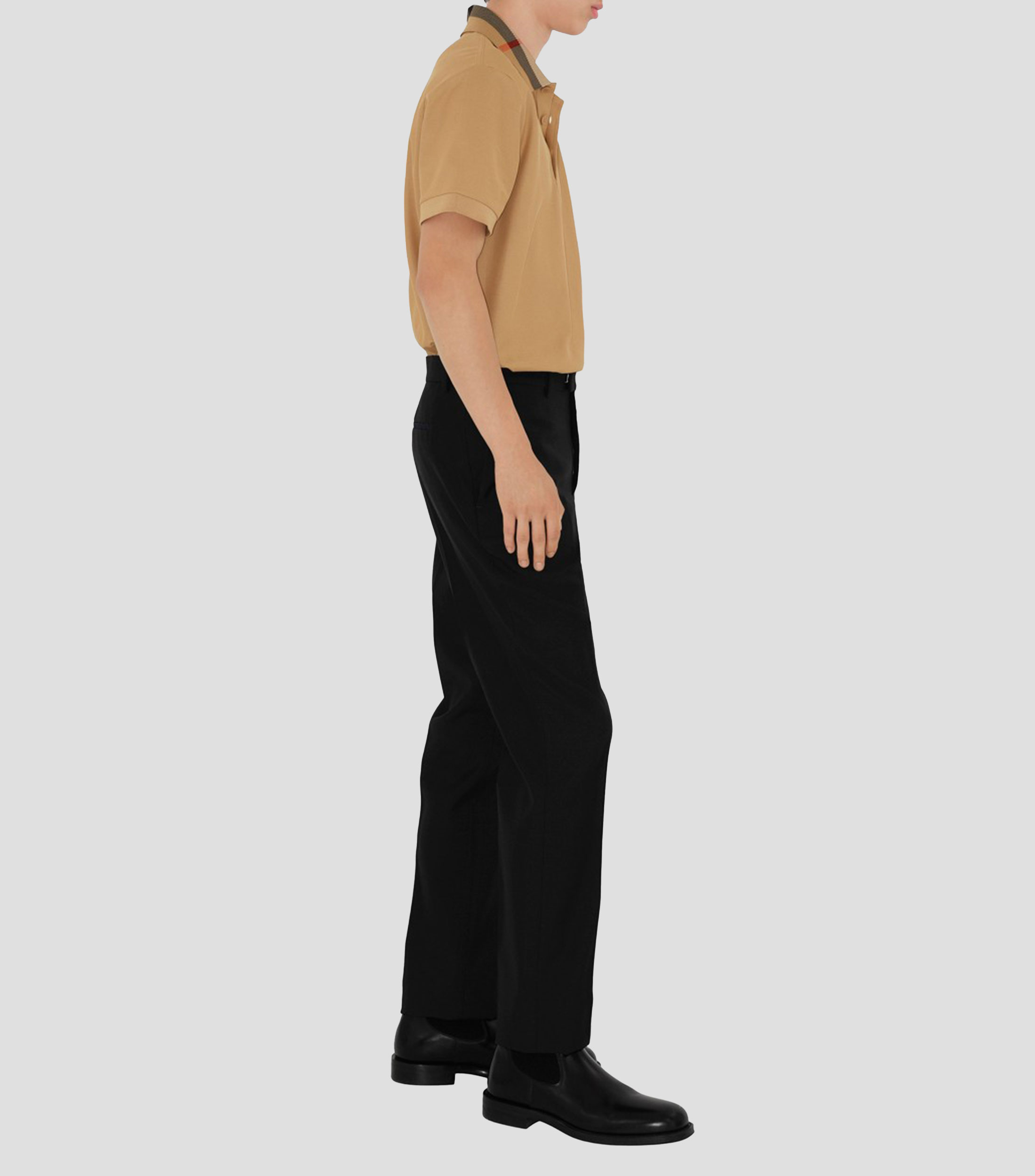Playera tipo polo de manga corta lisa Hombre