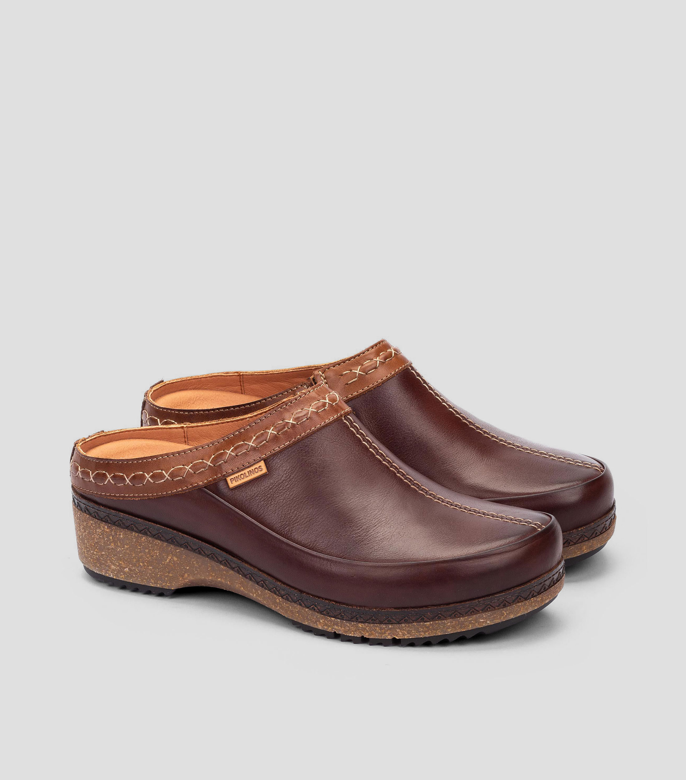 Zuecos casuales slip on Granada en piel vacuna Mujer