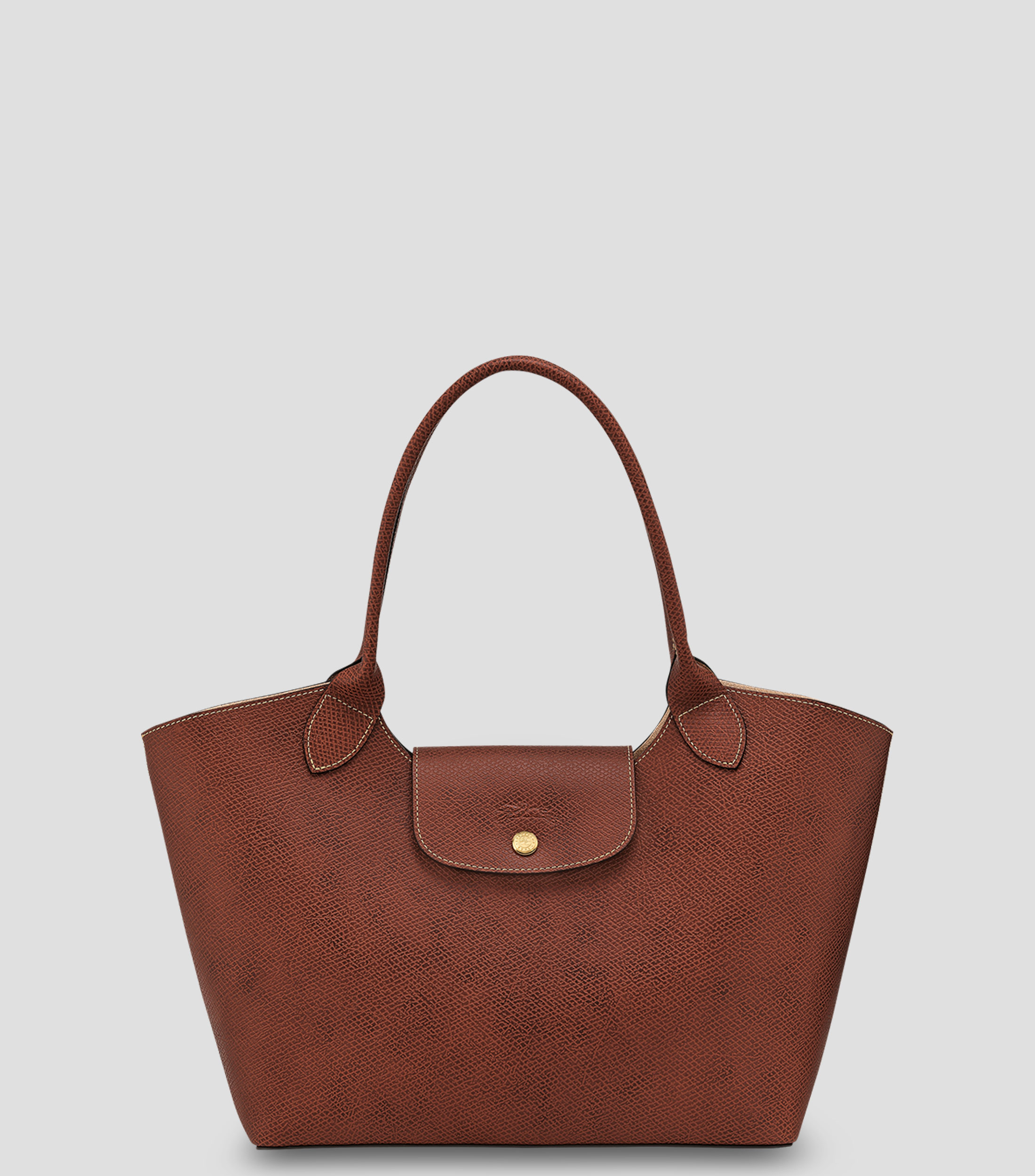 Bolsa shoulder en cuero de vaqueta lisa Mujer