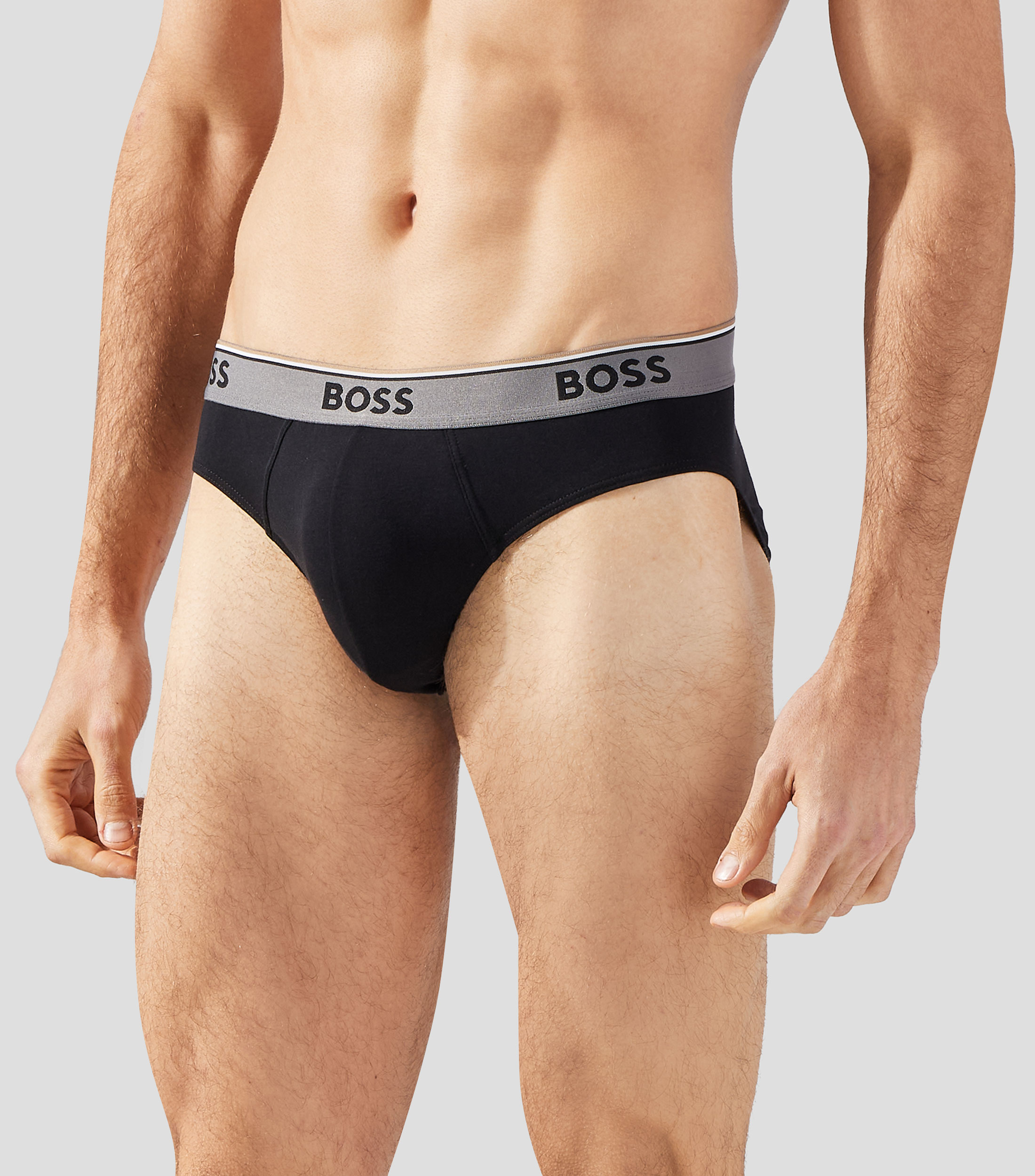 Set de 3 trusas slip en algodón elástico Hombre