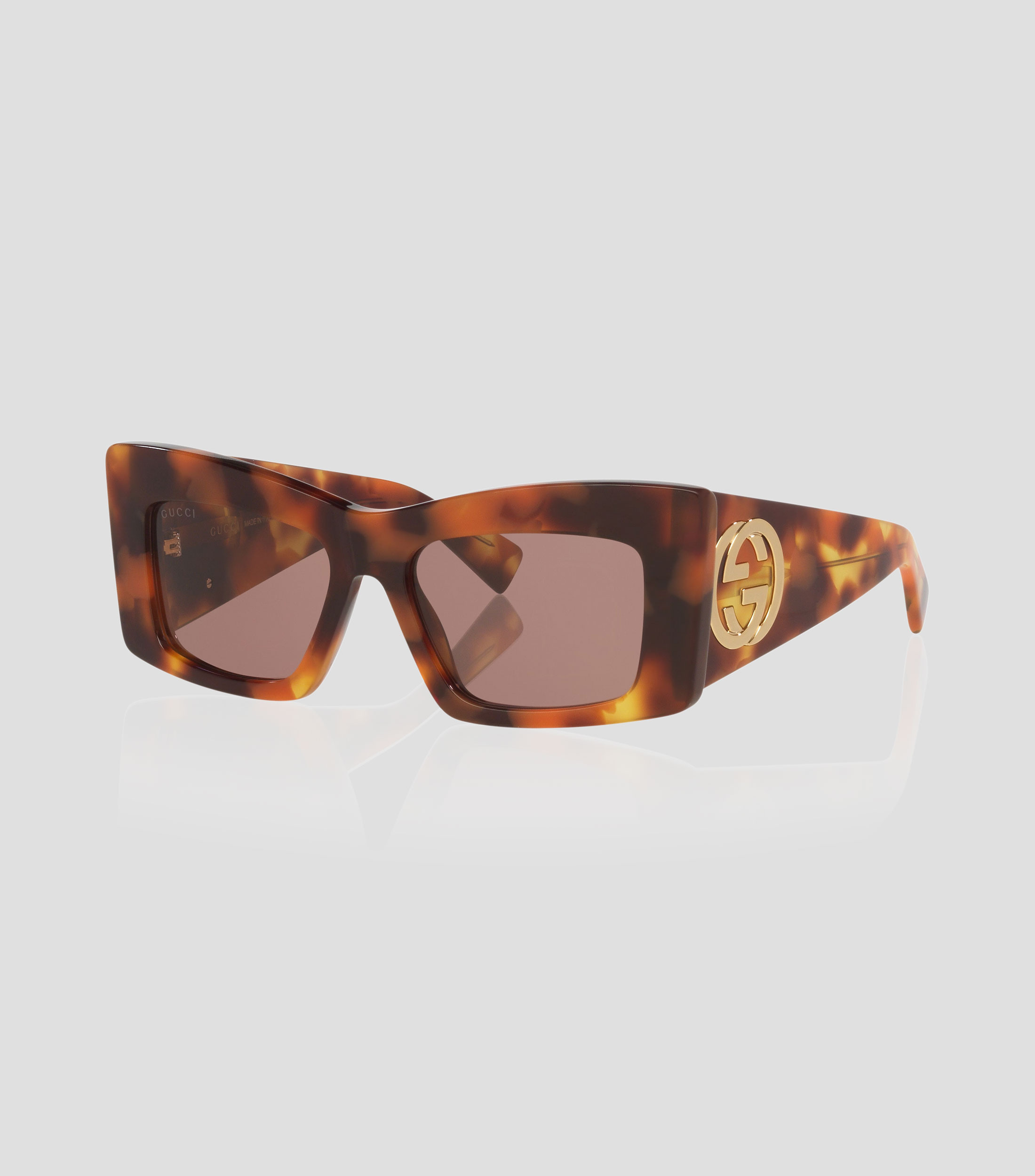 Lentes de sol rectangulares carey Mujer
