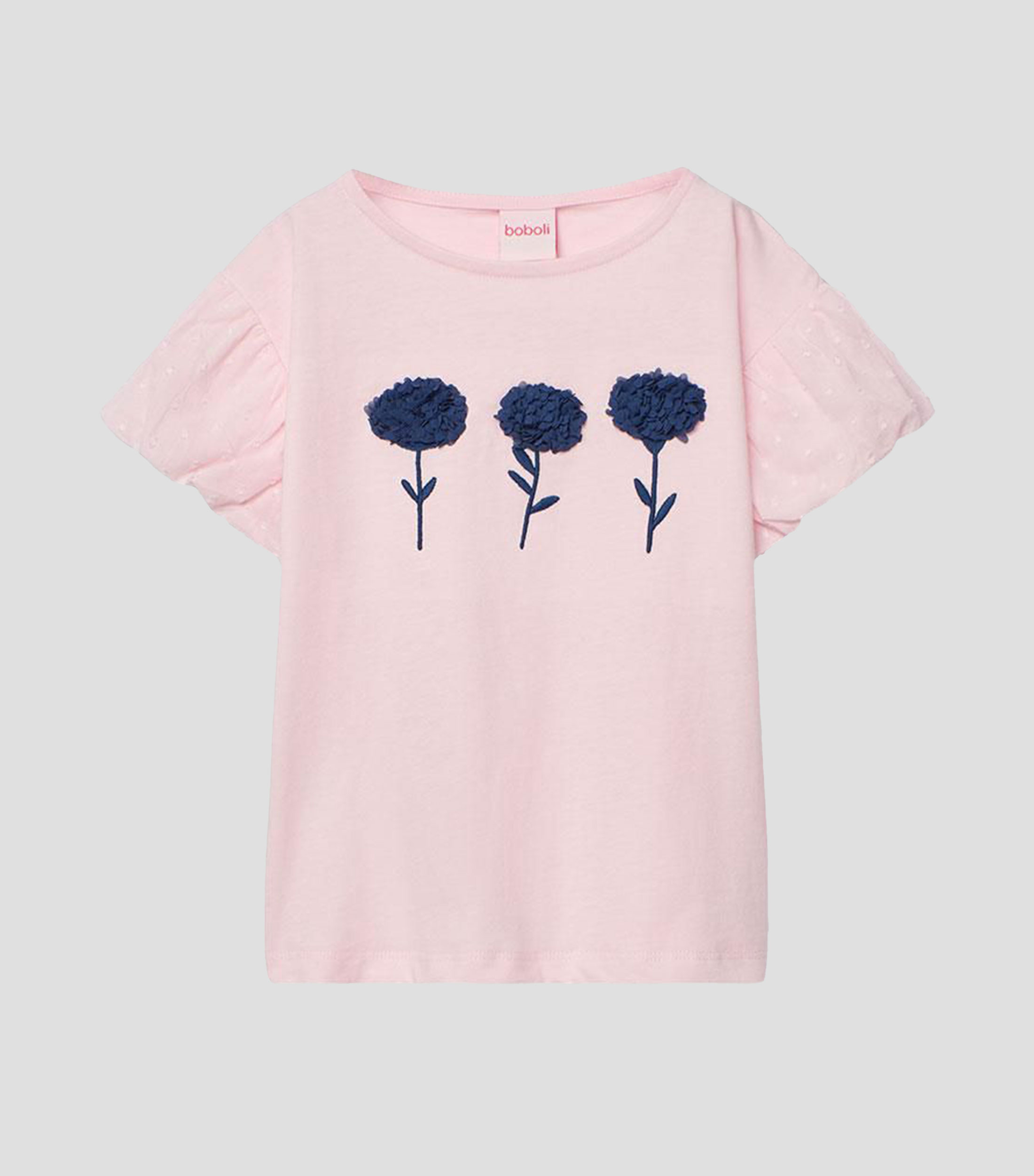 Playera cuello redondo manga corta estampada Niña