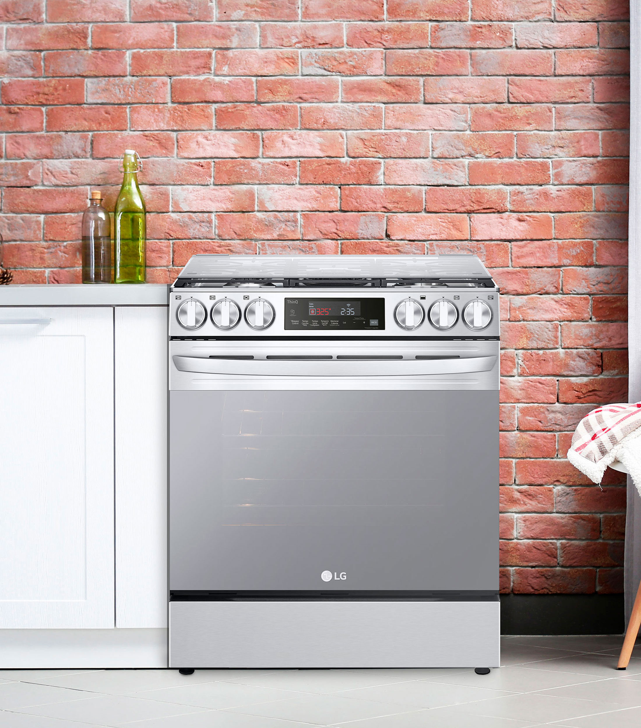 Estufa de Piso LRGL5845S a Gas LP con Freidora de Aire LGThinQ 30