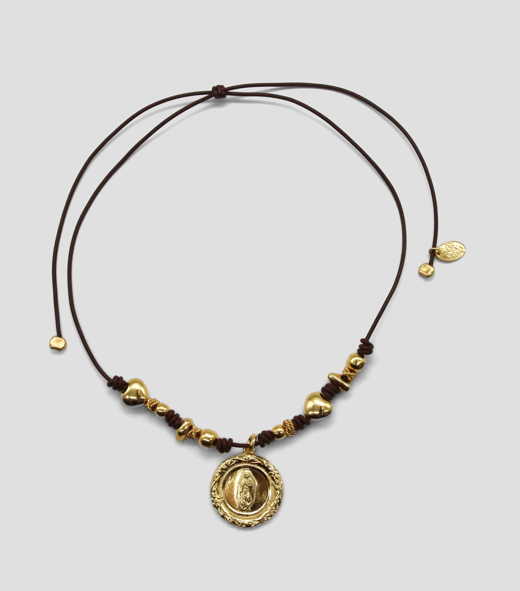 Collar en piel Virgen de Guadalupe Mujer