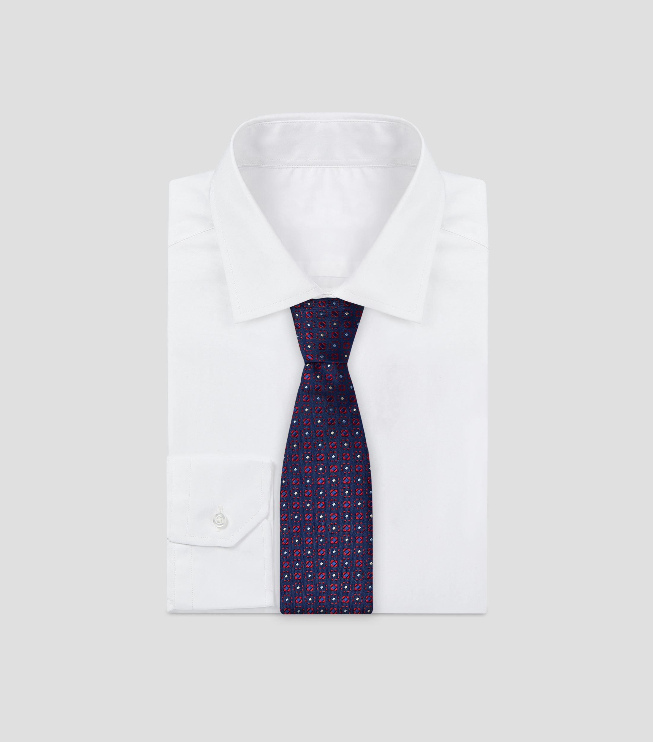 Corbata ancha azul estampada