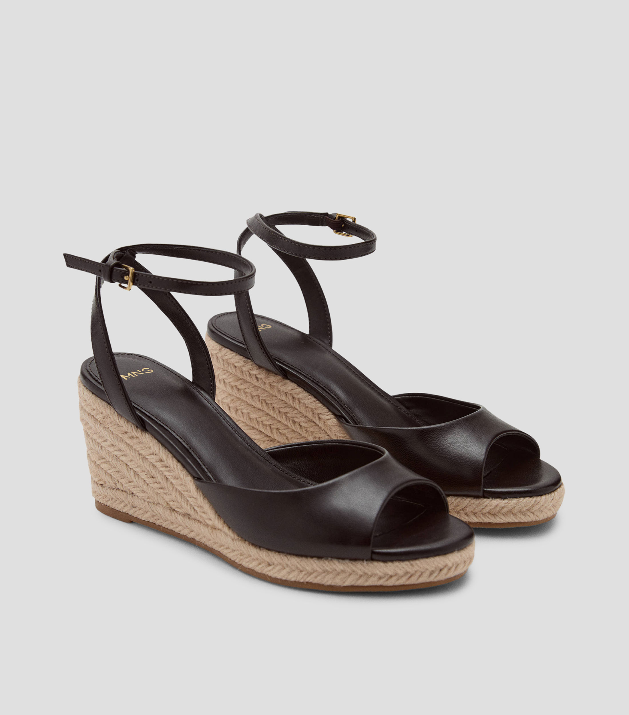 Sandalias con tacón medio de cuña Mujer
