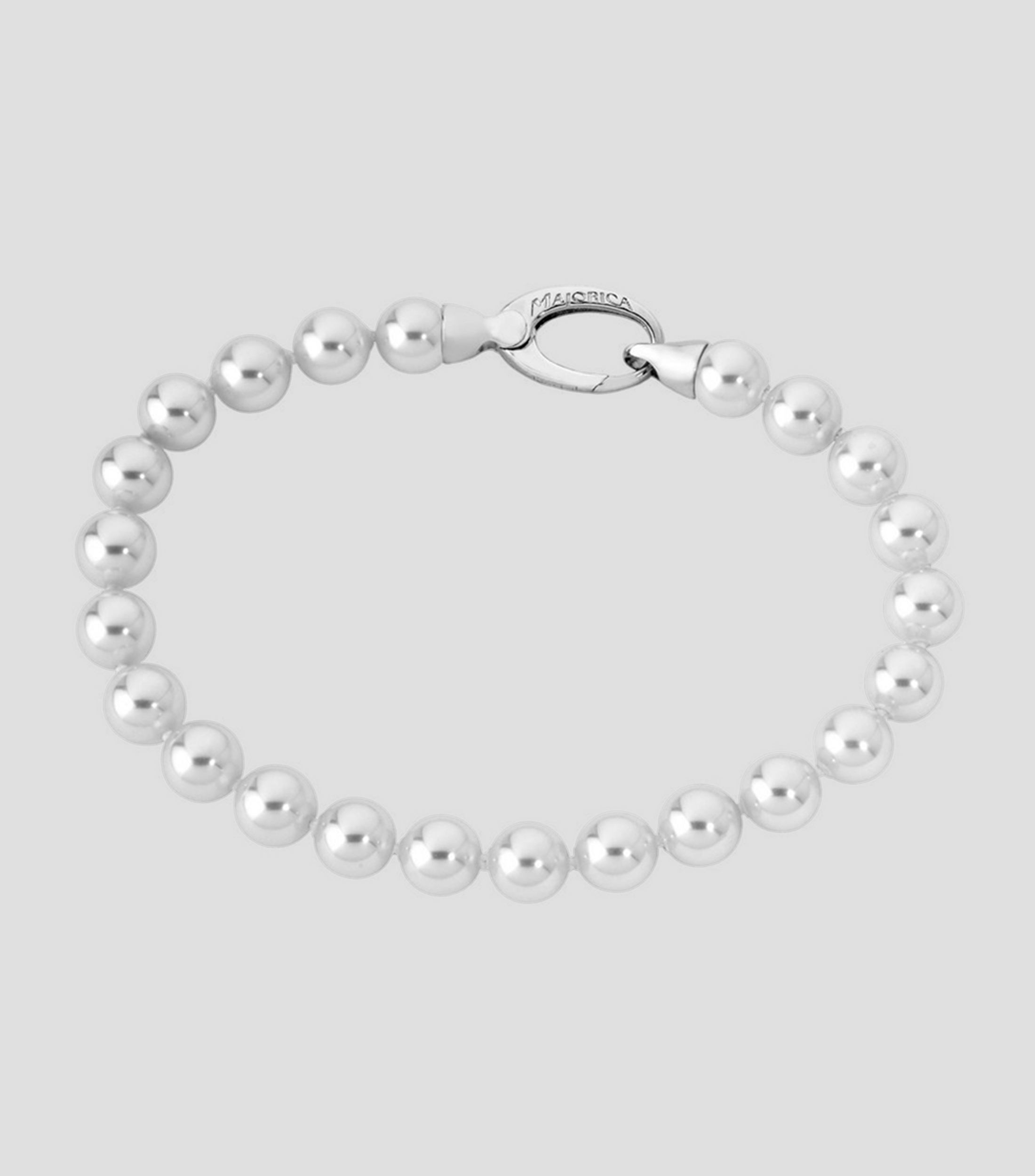 Pulsera Lyra en plata con perlas Mujer