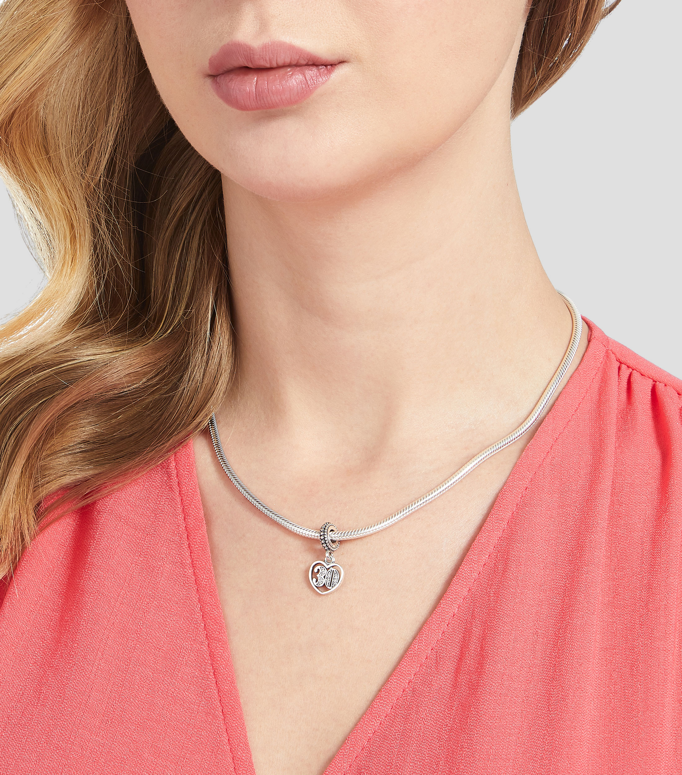 Charm Corazón en Plata .925 con Circonias Mujer