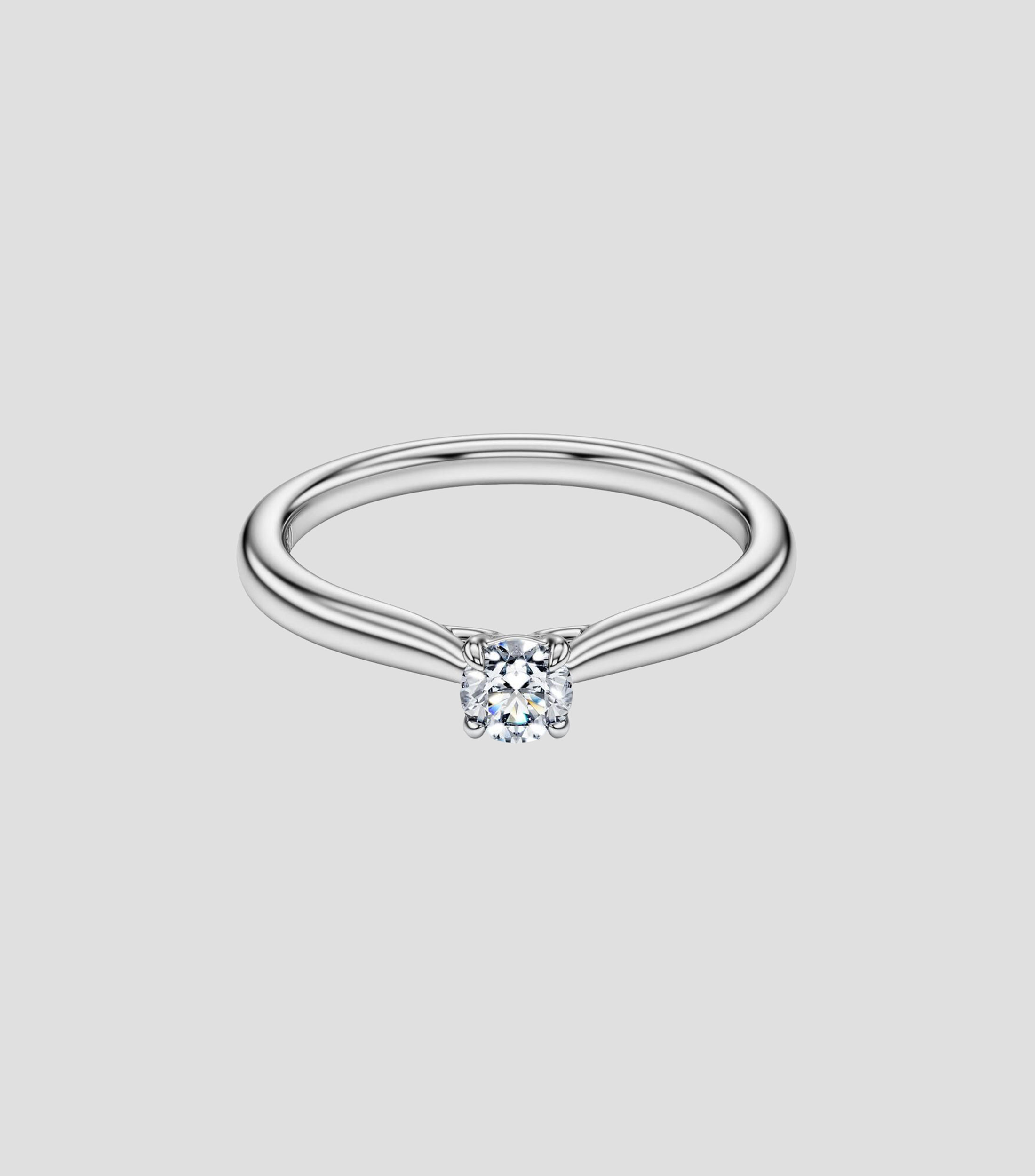 Anillo solitario en plata con diamante Eternity Mujer