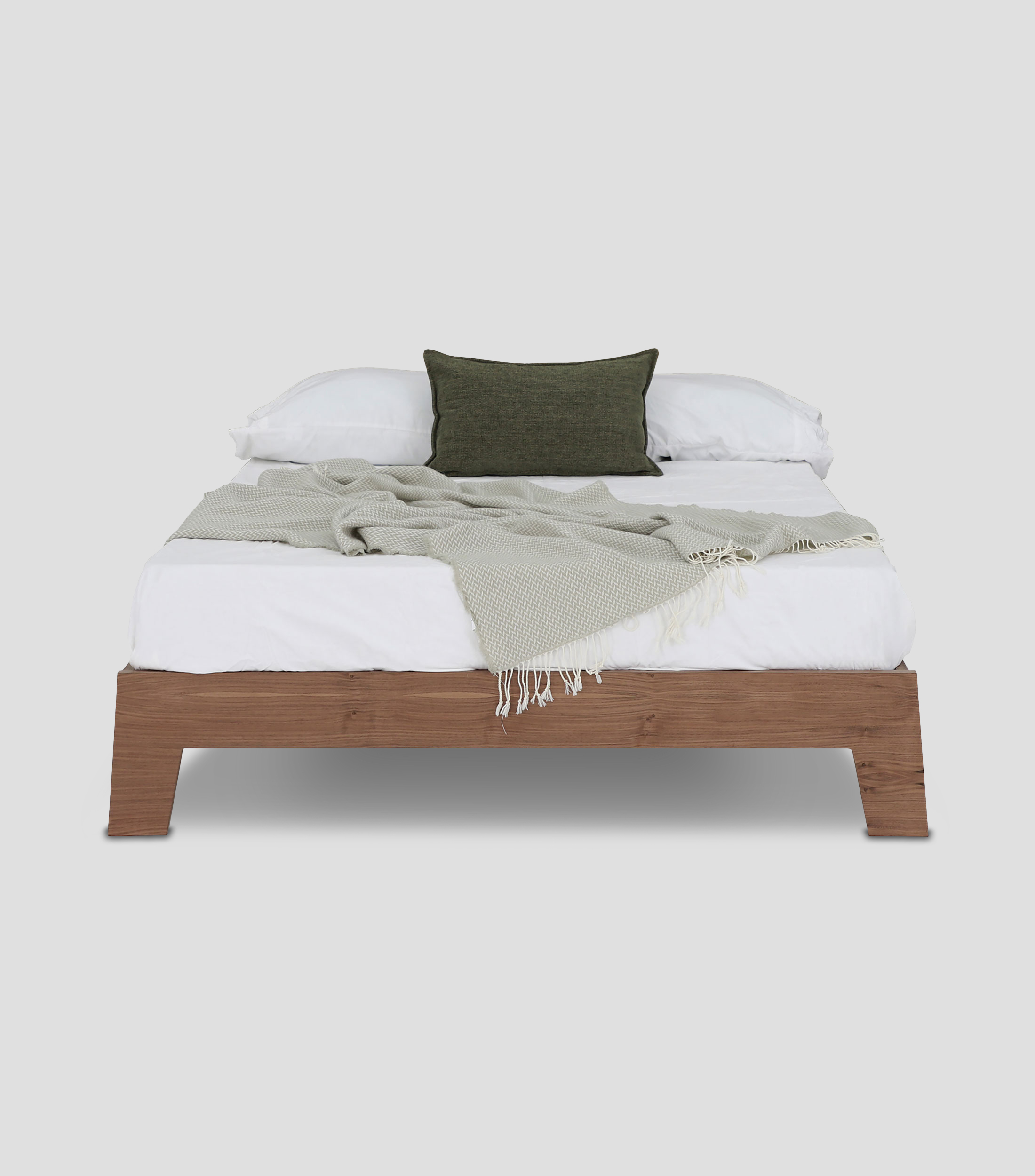Base de Cama Matrimonial Madison en Chapa de Nogal Natural