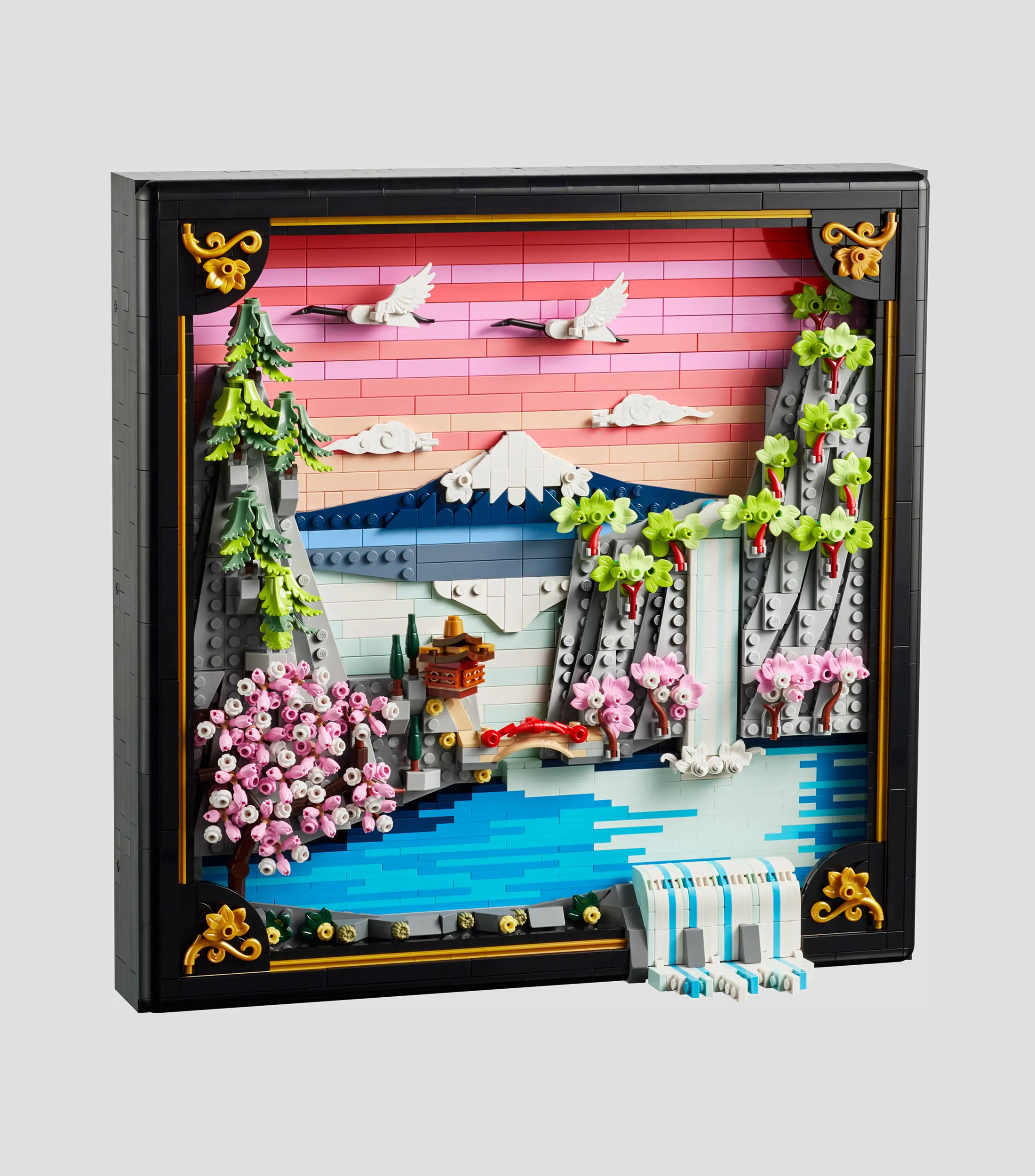 Lego Art, Paisaje Japonés con Cerezos en Flor