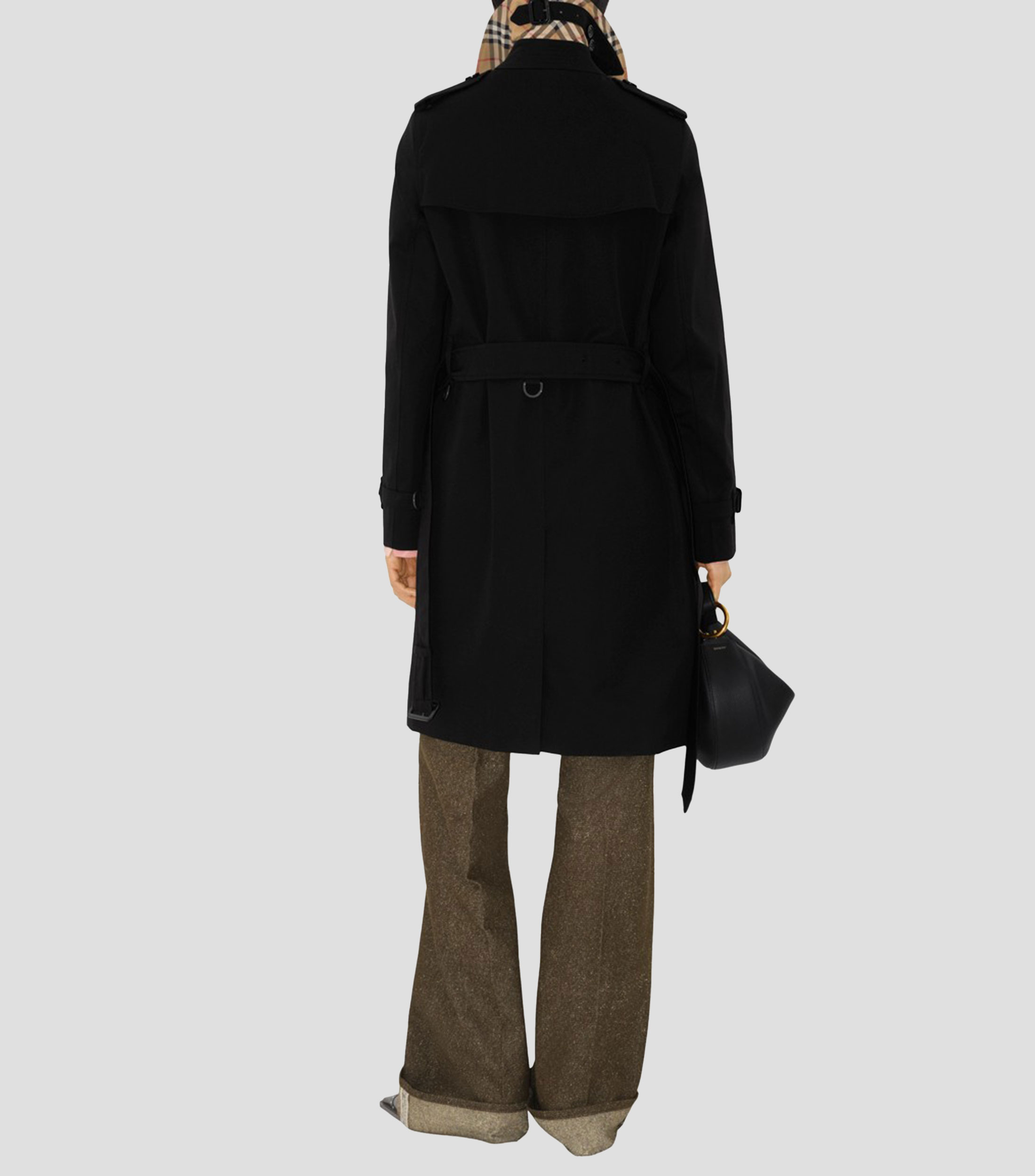 Gabardina midi con cierre de botones y lazo Heritage Kensington Mujer