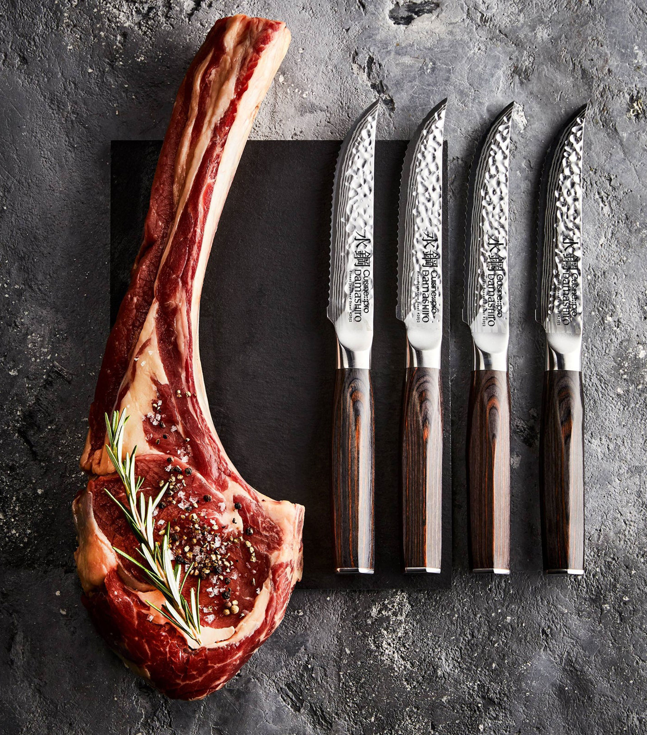 Set de cuchillos 4 piezas para carne Emperor en acero inoxidable