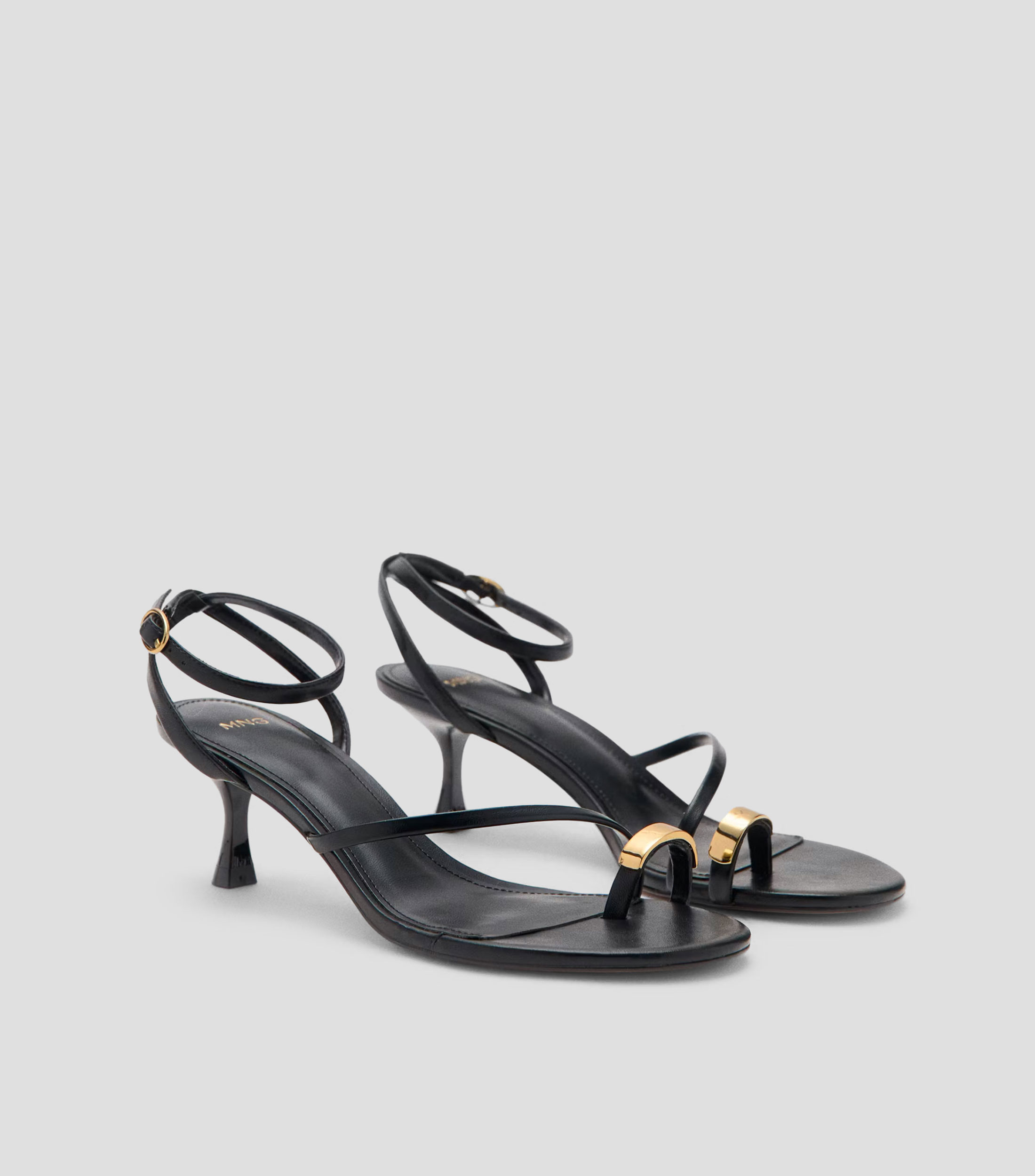 Sandalias de pulsera con tacón medio delgado Mujer