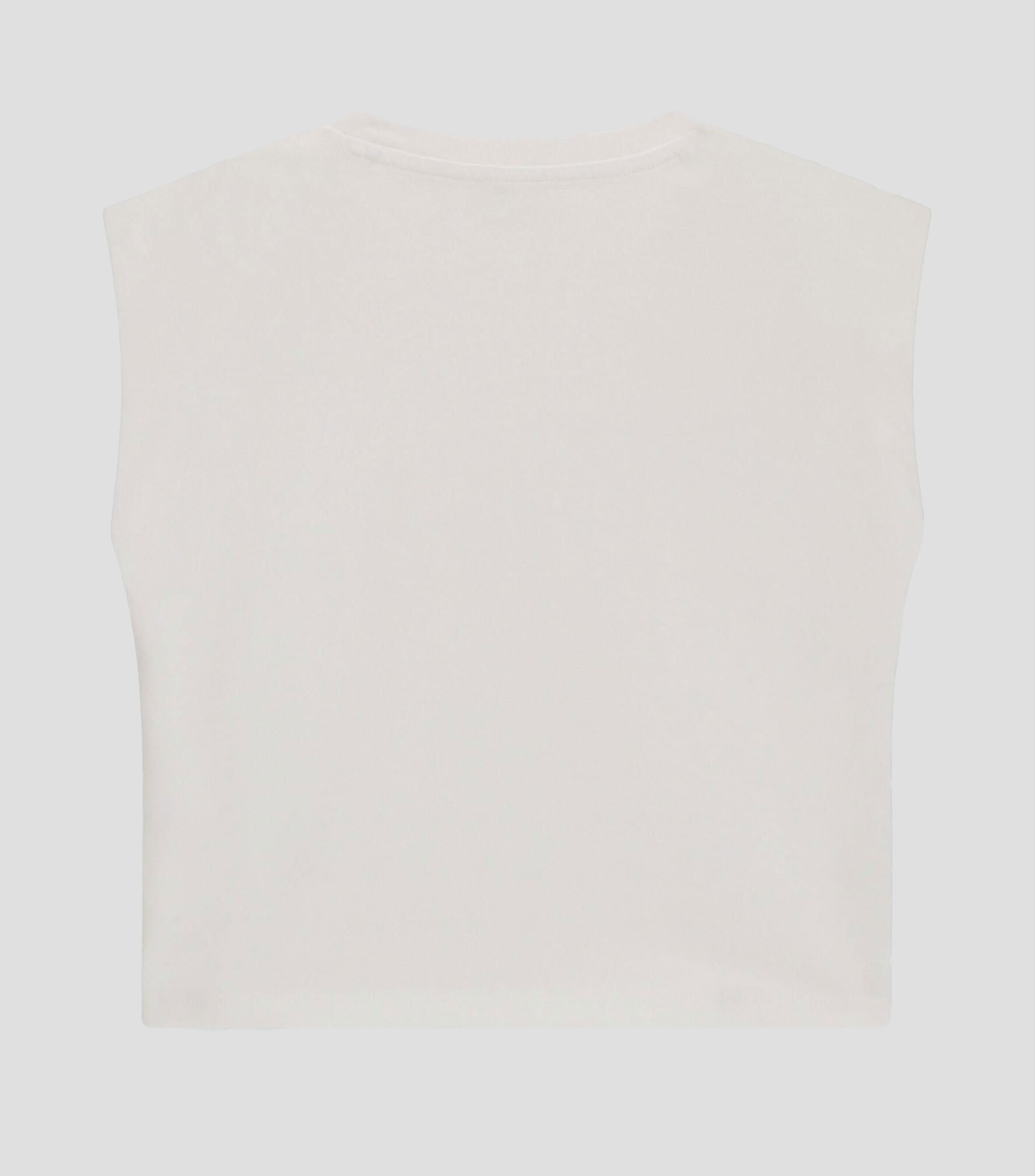 Playera cuello redondo sin mangas con microdiseños Niña