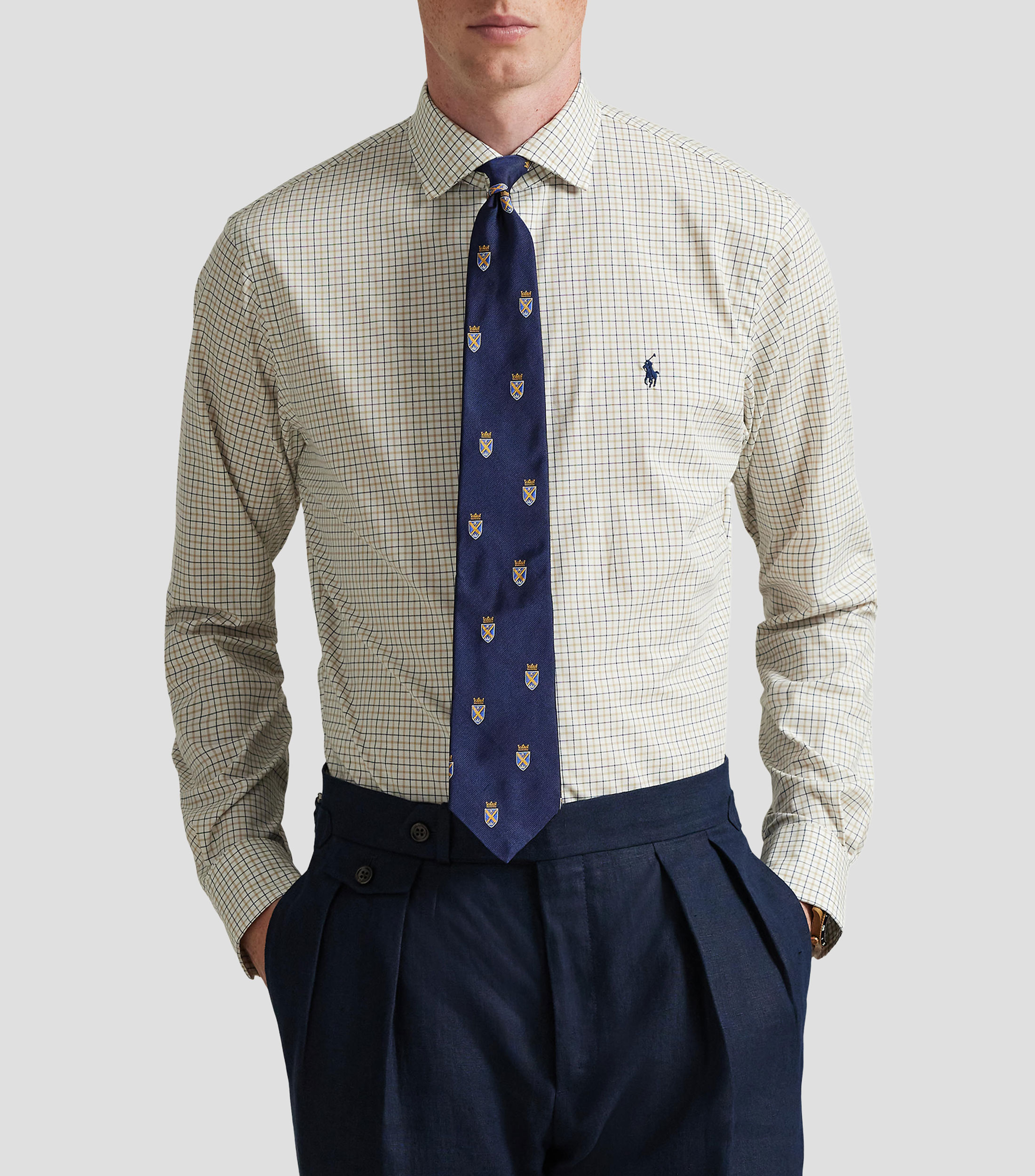 Camisa de cuadros manga larga Hombre