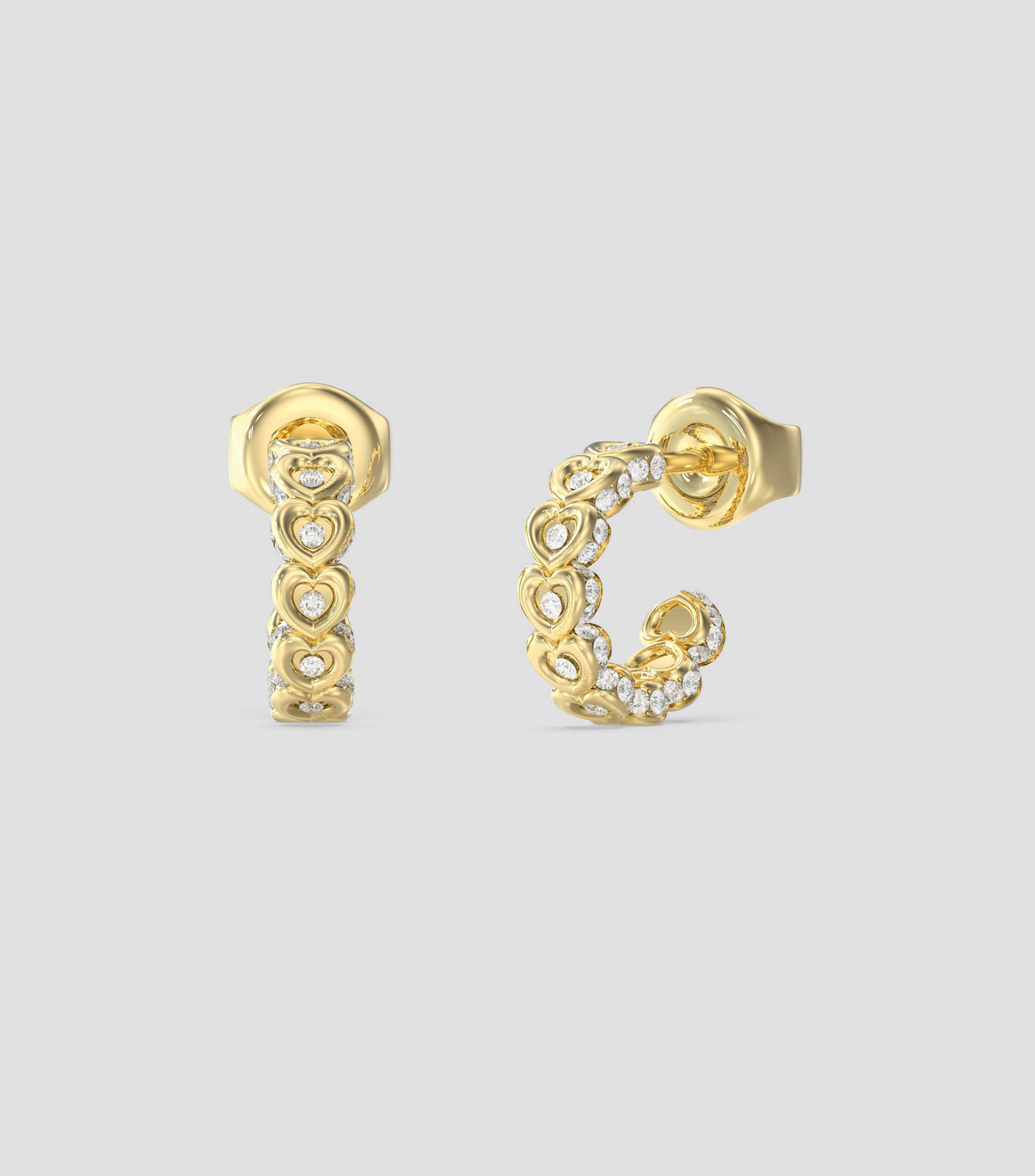 Aretes aro corazón con zirconias Love Mujer