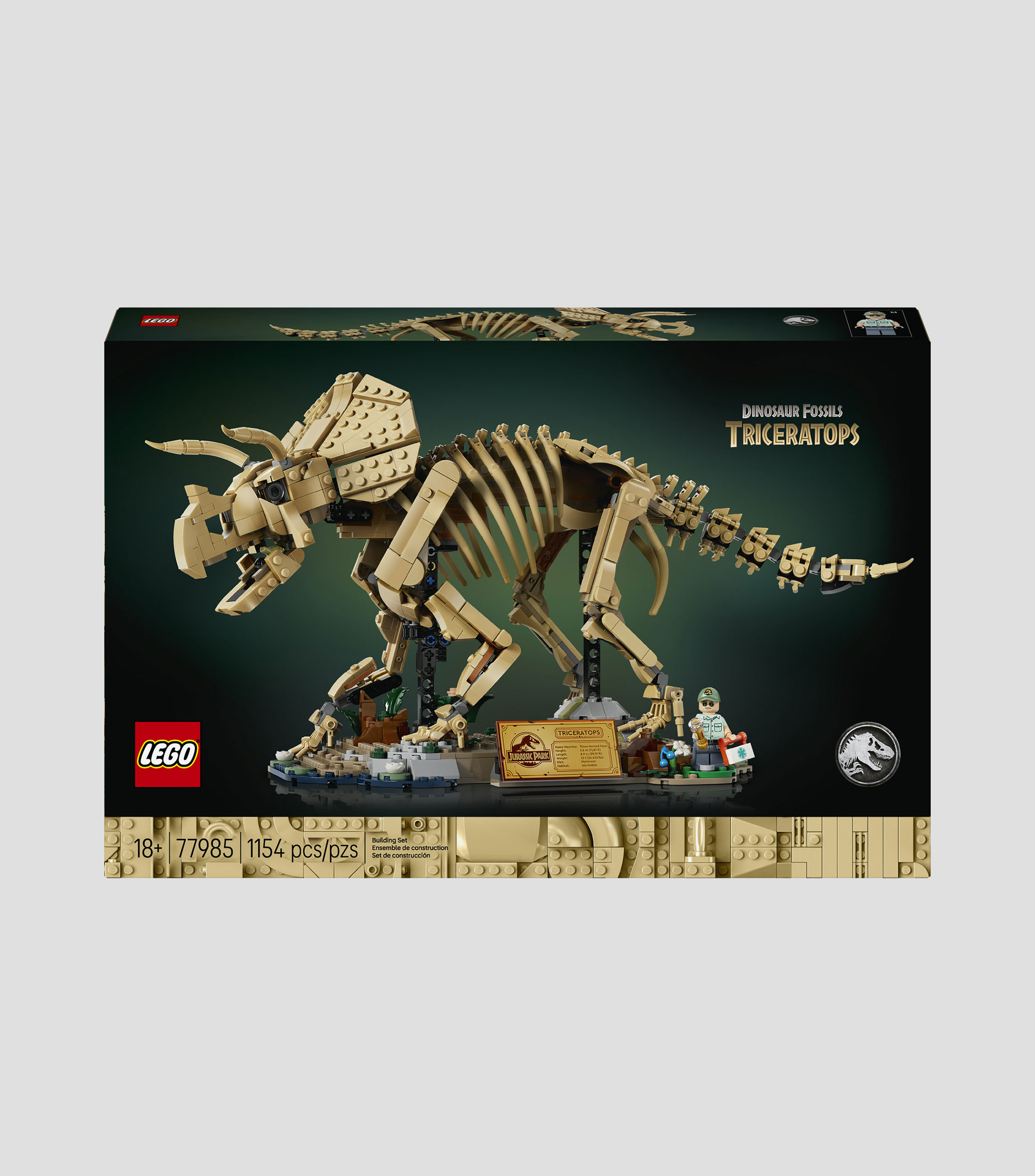 Lego Jurassic World Fósiles de Dinosaurio: Triceratops 77985