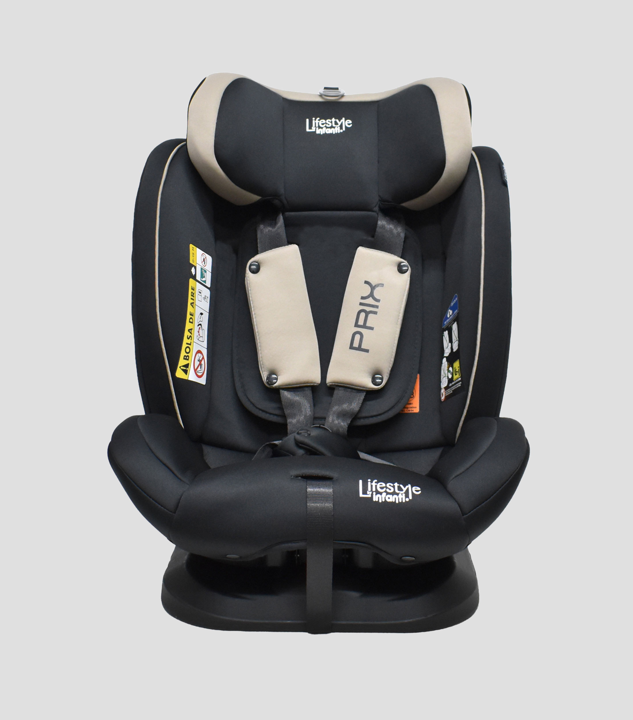 Autoasiento Prix Negro y Beige