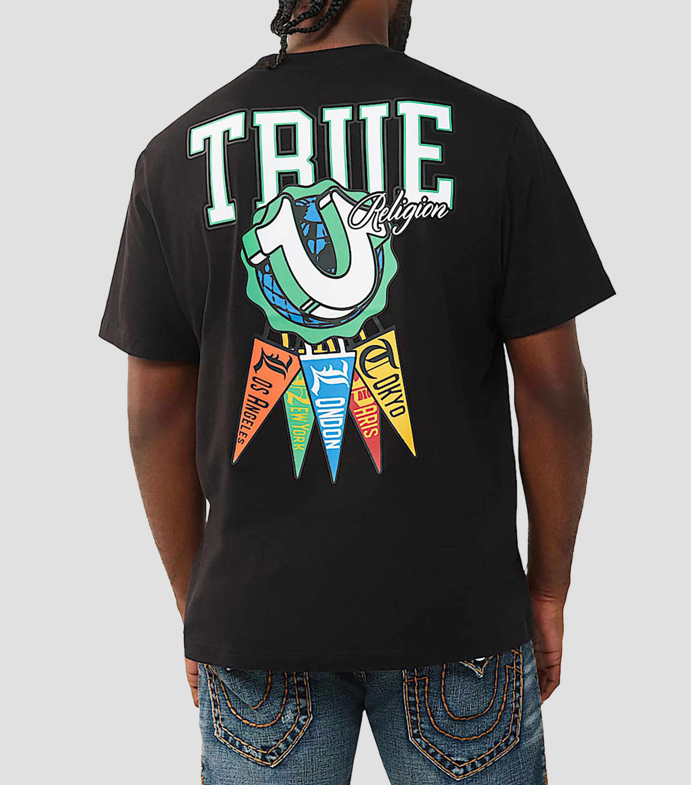 Playera cuello redondo manga corta estampado Hombre